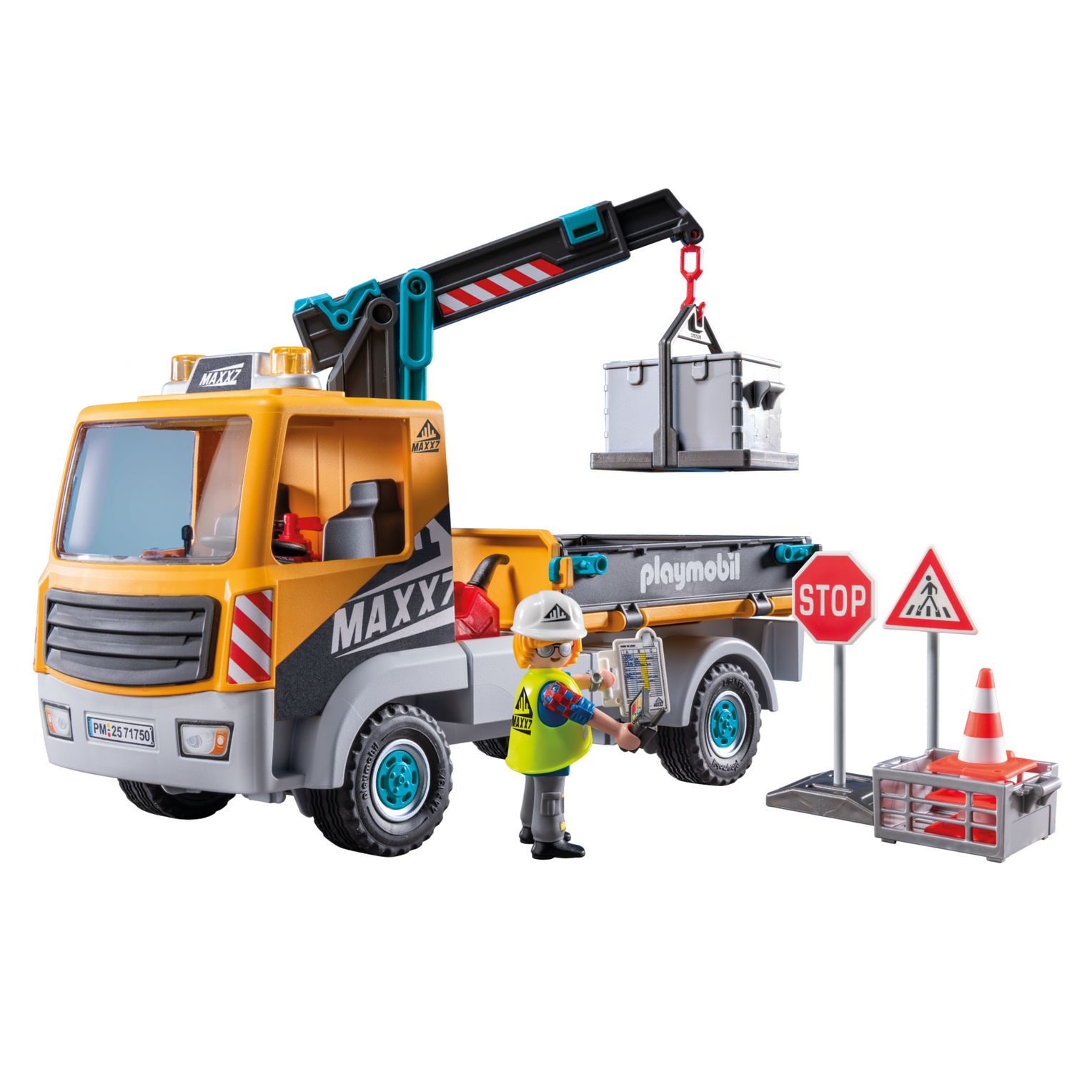 Playmobil action heroes 71750 camion da cantiere con gru - 4+ anni - Playmobil