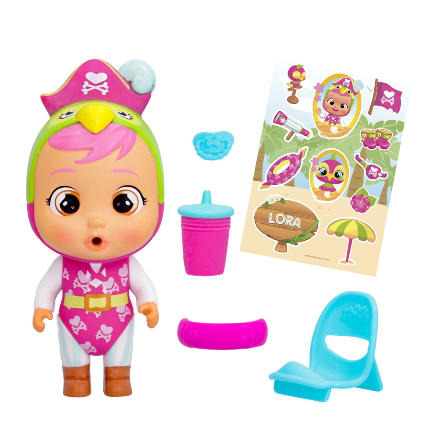 Cry babies magic tears beach babies, bambola singola assortita  da collezionare con costumi che piangono lacrime vere - CRY BABIES