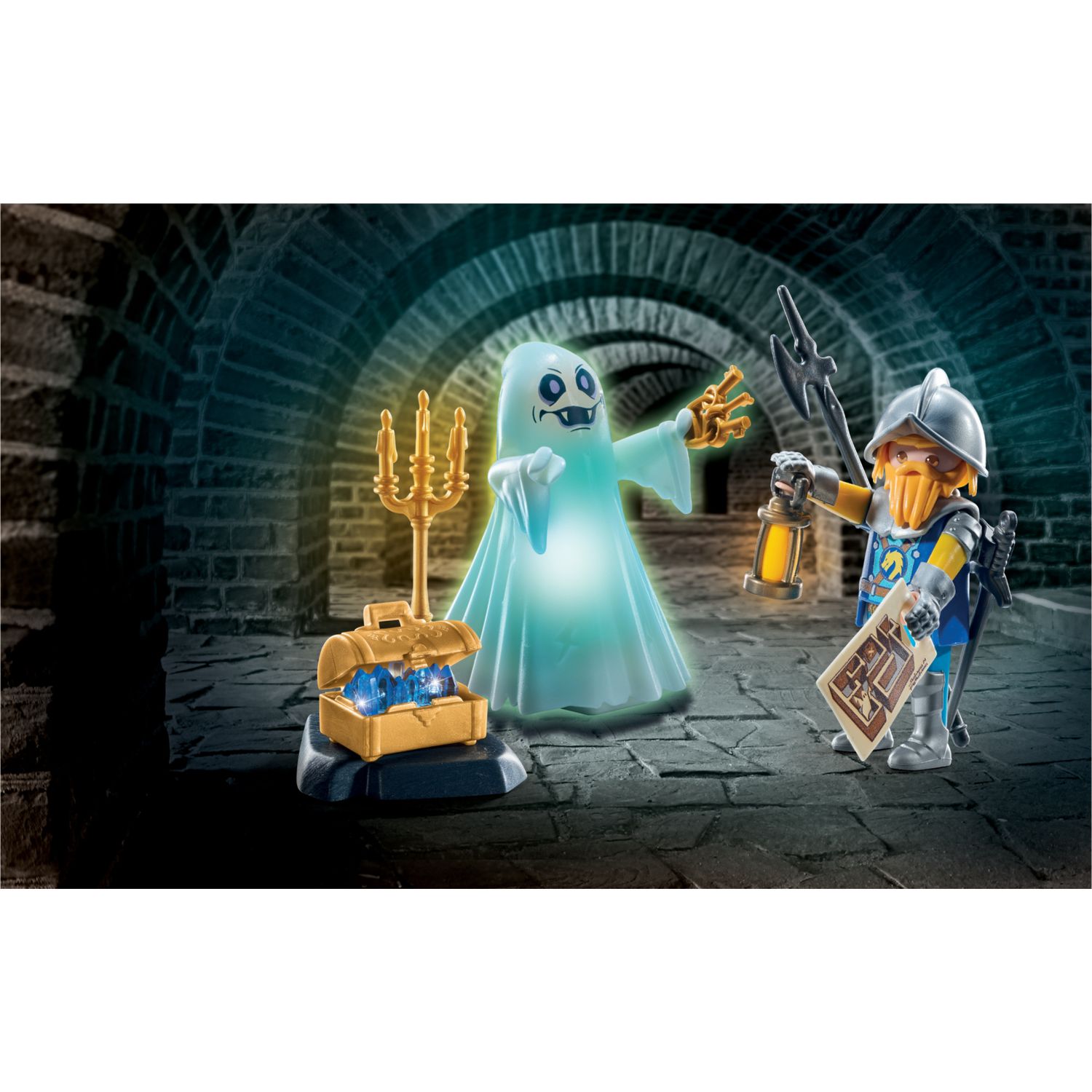 Playmobil 71797 - starter pack fantasma luminoso e cavaliere per bambini dai 4 anni - Playmobil