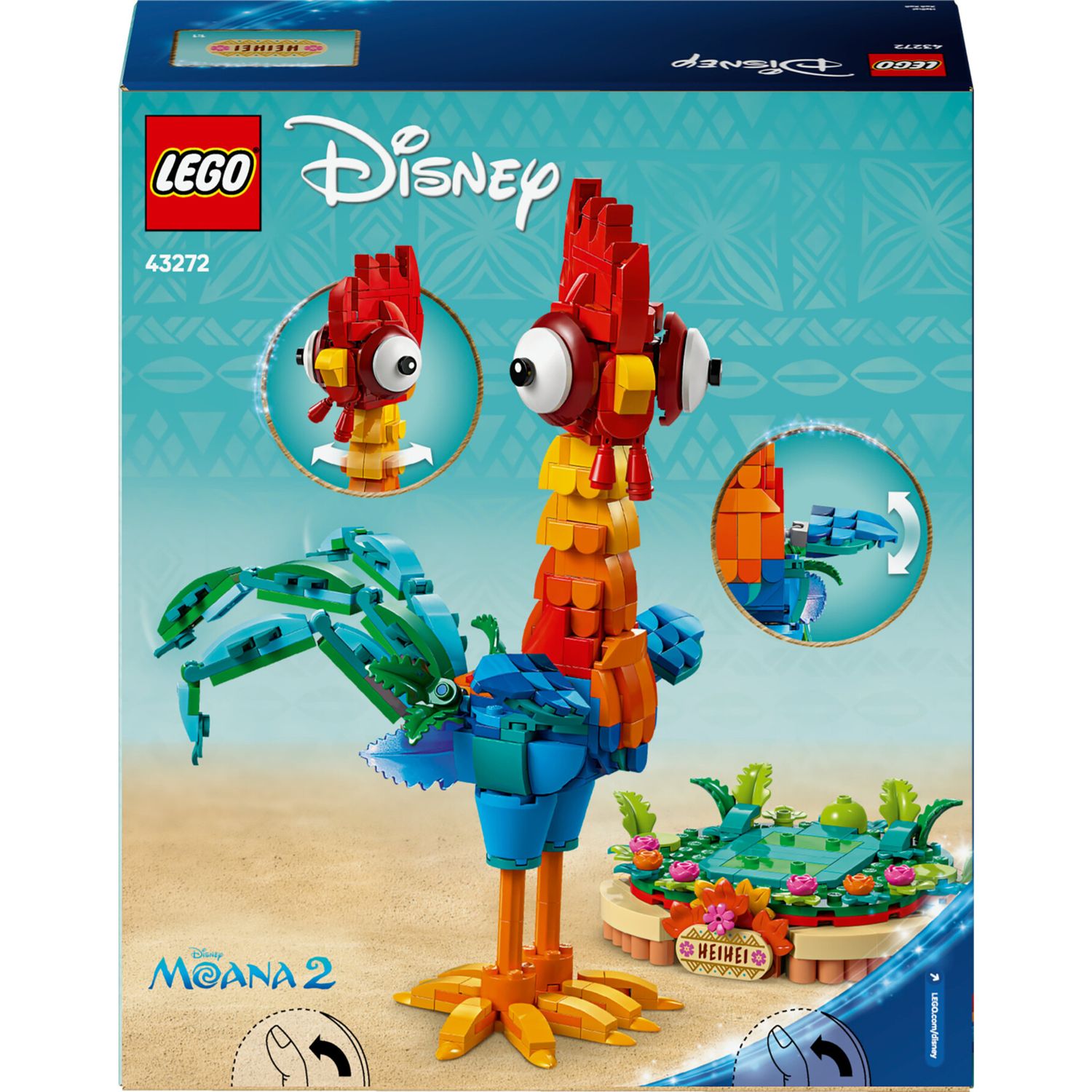 Heihei lego ǀ disney 43272 modello di animale snodabile dal film vaiana 2, giochi per bambini 9+, idea regalo da collezione - LEGO DISNEY PRINCESS, Lego
