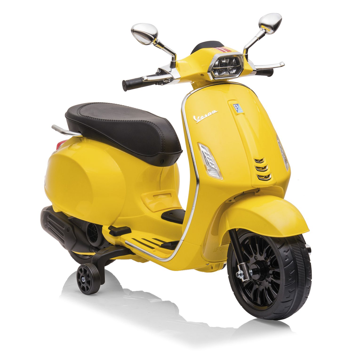 Vespa piaggio gialla per bambini con acceleratore a pedale, batteria 12v al litio, radio e funzioni avanzate - sicurezza e divertimento - SUN&SPORT
