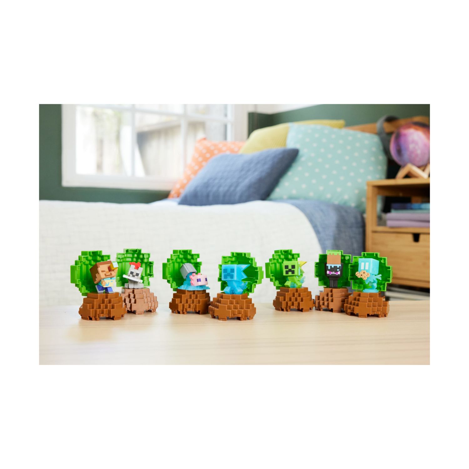 Mattel minecraft - mini mode uovo generatore, personaggio a sopresa dal design pixelato - MINECRAFT