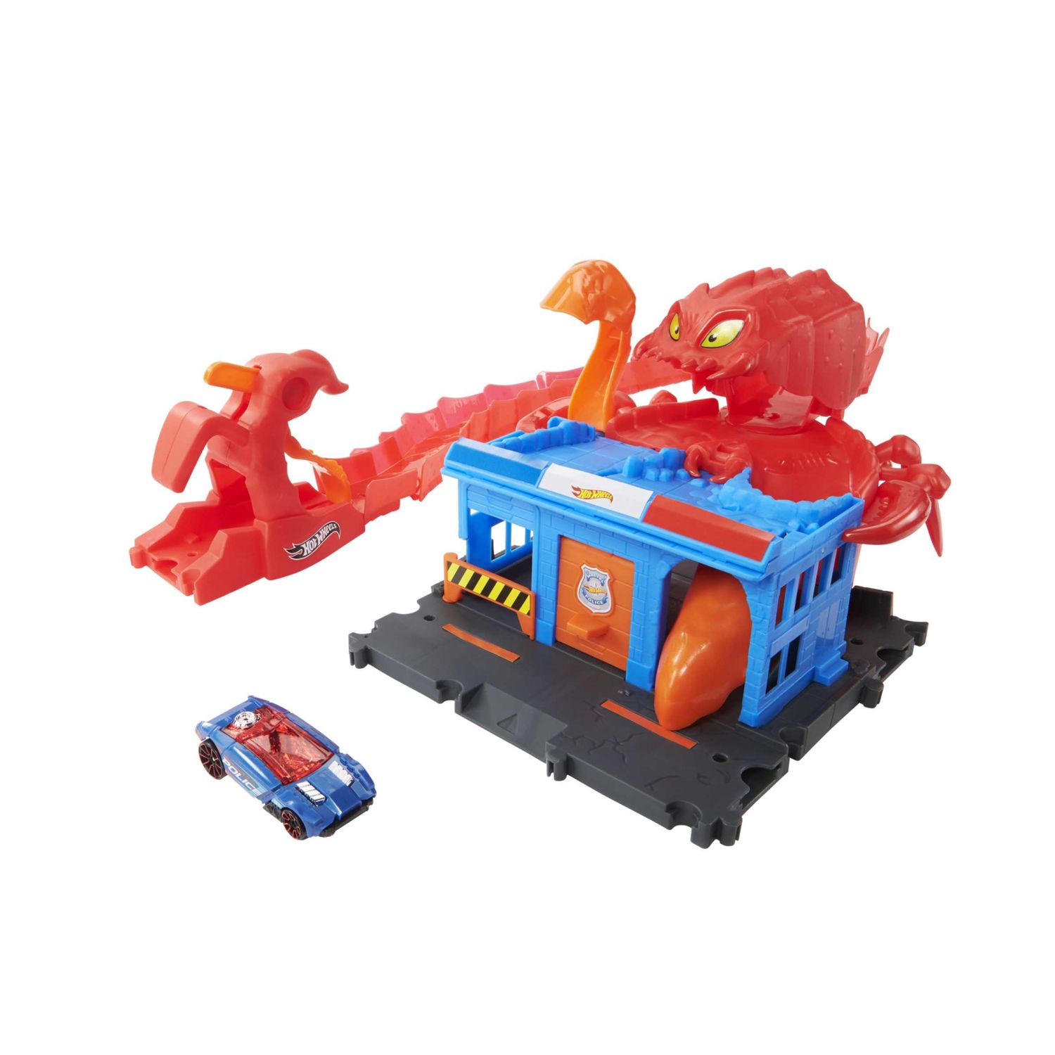 Hot wheels city - creature mostruose, set singolo assortito collegabile con pista e macchinina inclusa - Hot Wheels