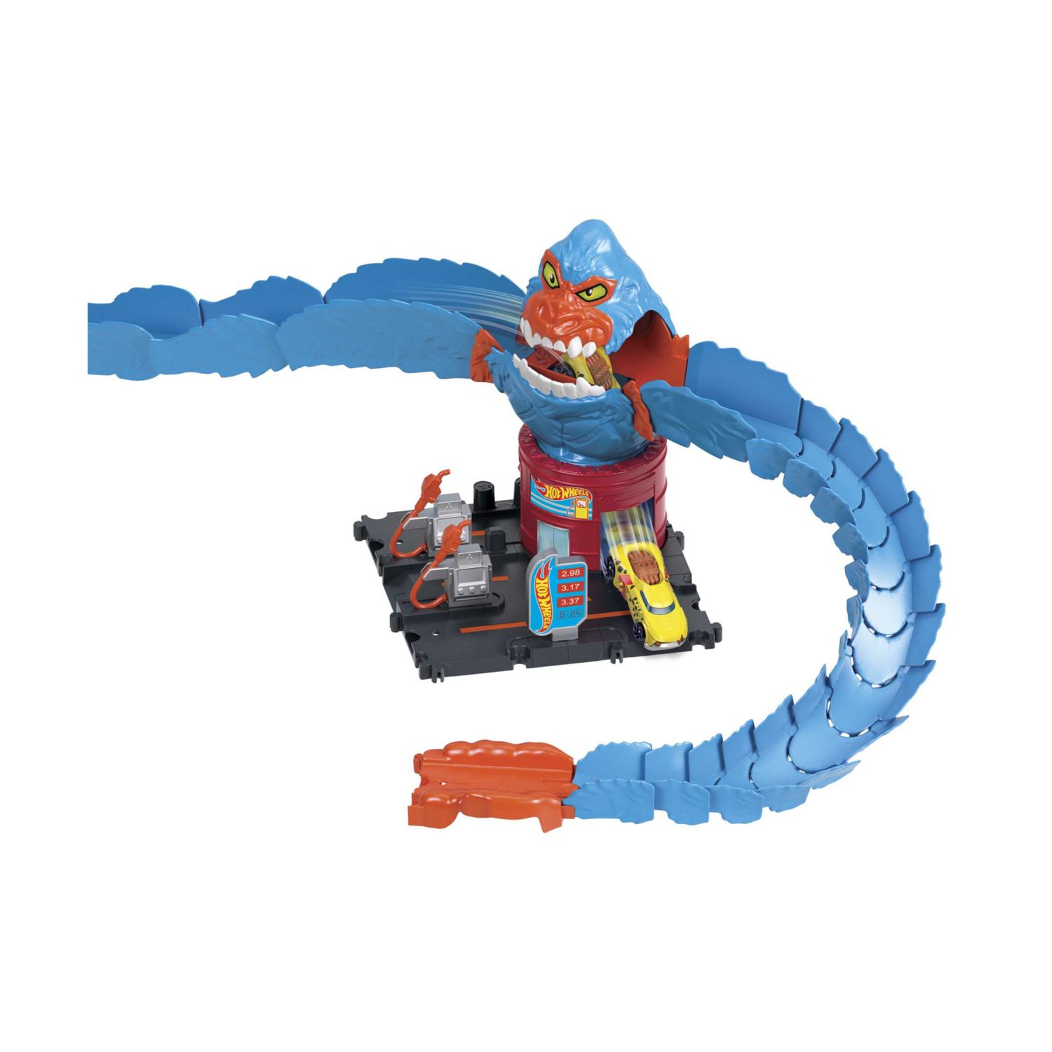 Hot wheels city - creature mostruose, set singolo assortito collegabile con pista e macchinina inclusa - Hot Wheels