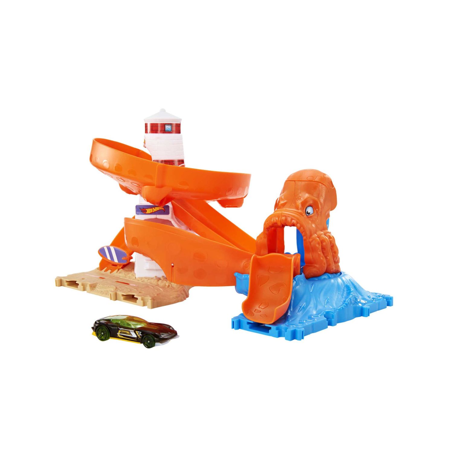 Hot wheels city - creature mostruose, set singolo assortito collegabile con pista e macchinina inclusa - Hot Wheels