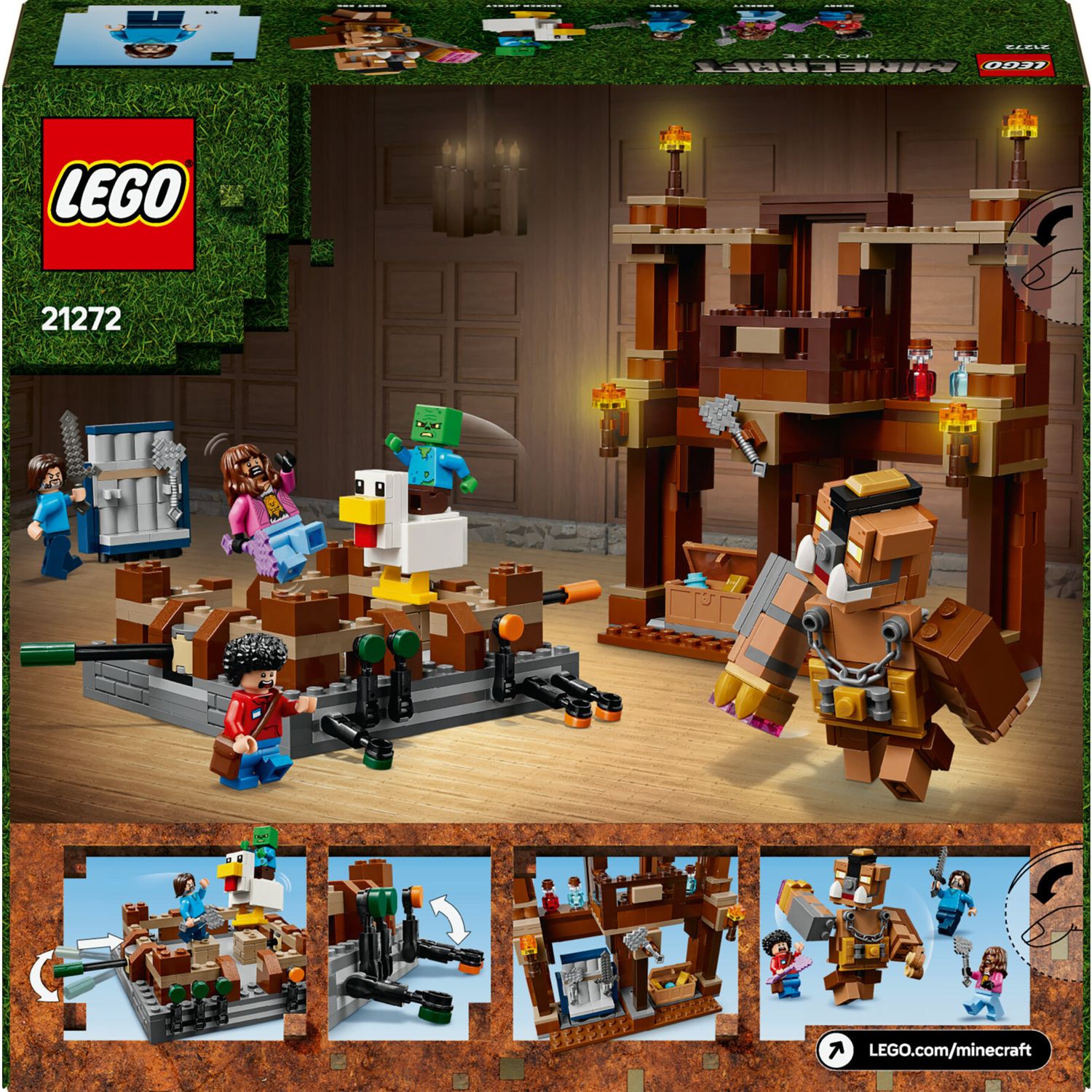 Lego minecraft 21272 magione della foresta: ring di combattimento, giocattolo interattivo con personaggi, gioco bambini 10+ - MINECRAFT, Lego
