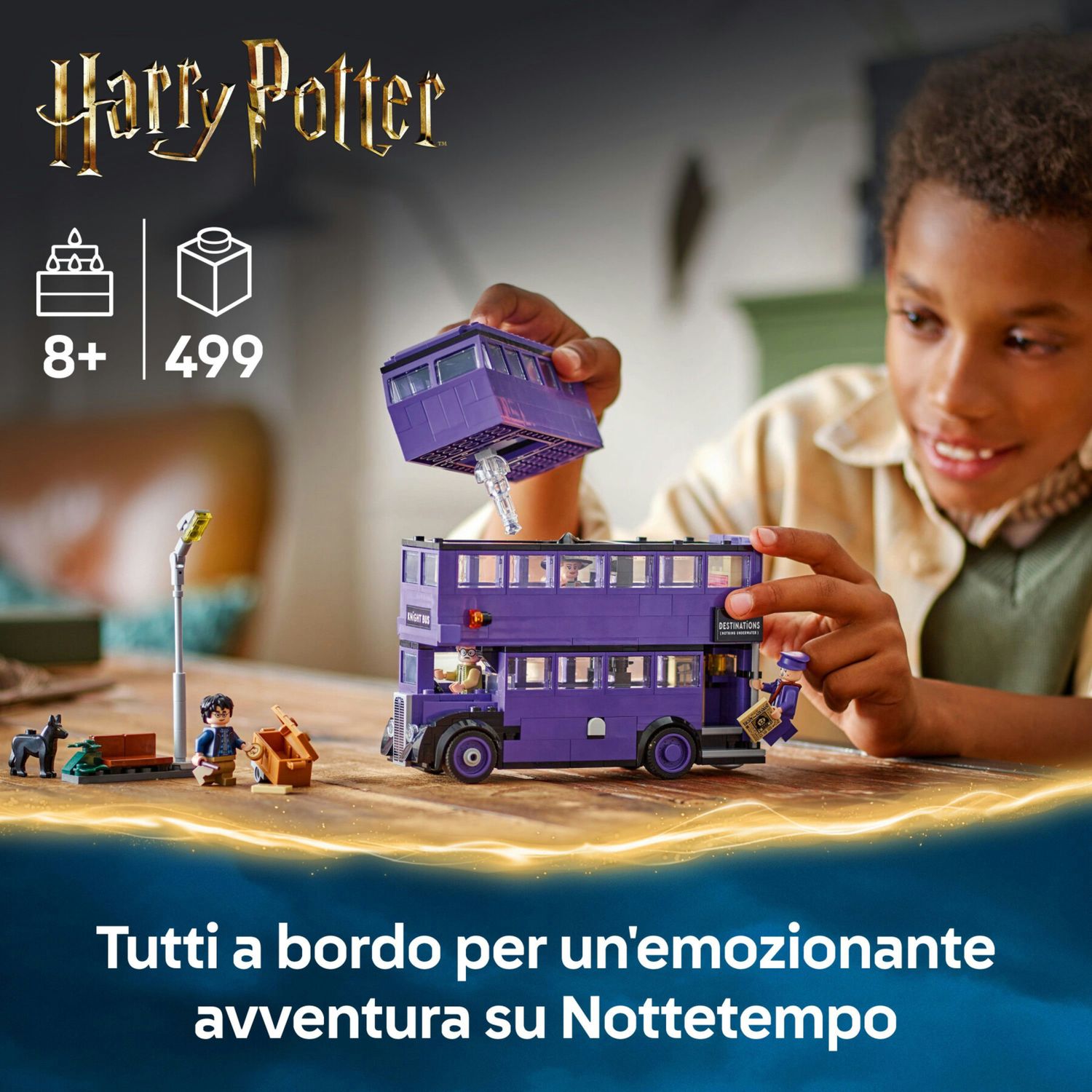 Lego harry potter 76446 avventura su nottetempo con 5 minifigure, autobus giocattolo a 3 piani apribile, gioco per bambini 8+ - LEGO HARRY POTTER, Lego