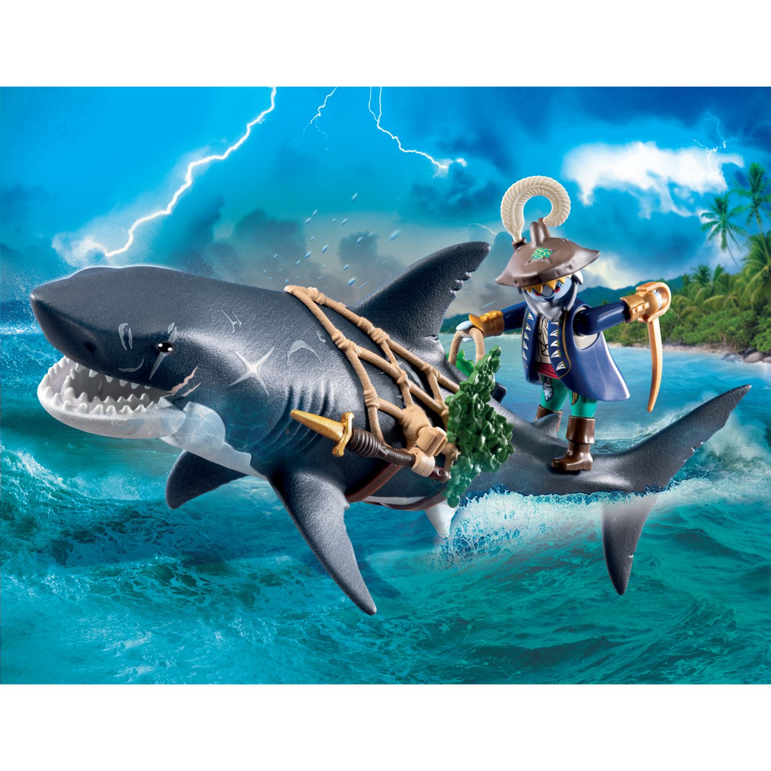 Playmobil pirates 71793 pirata e squalo gigante - 4+ anni - Playmobil