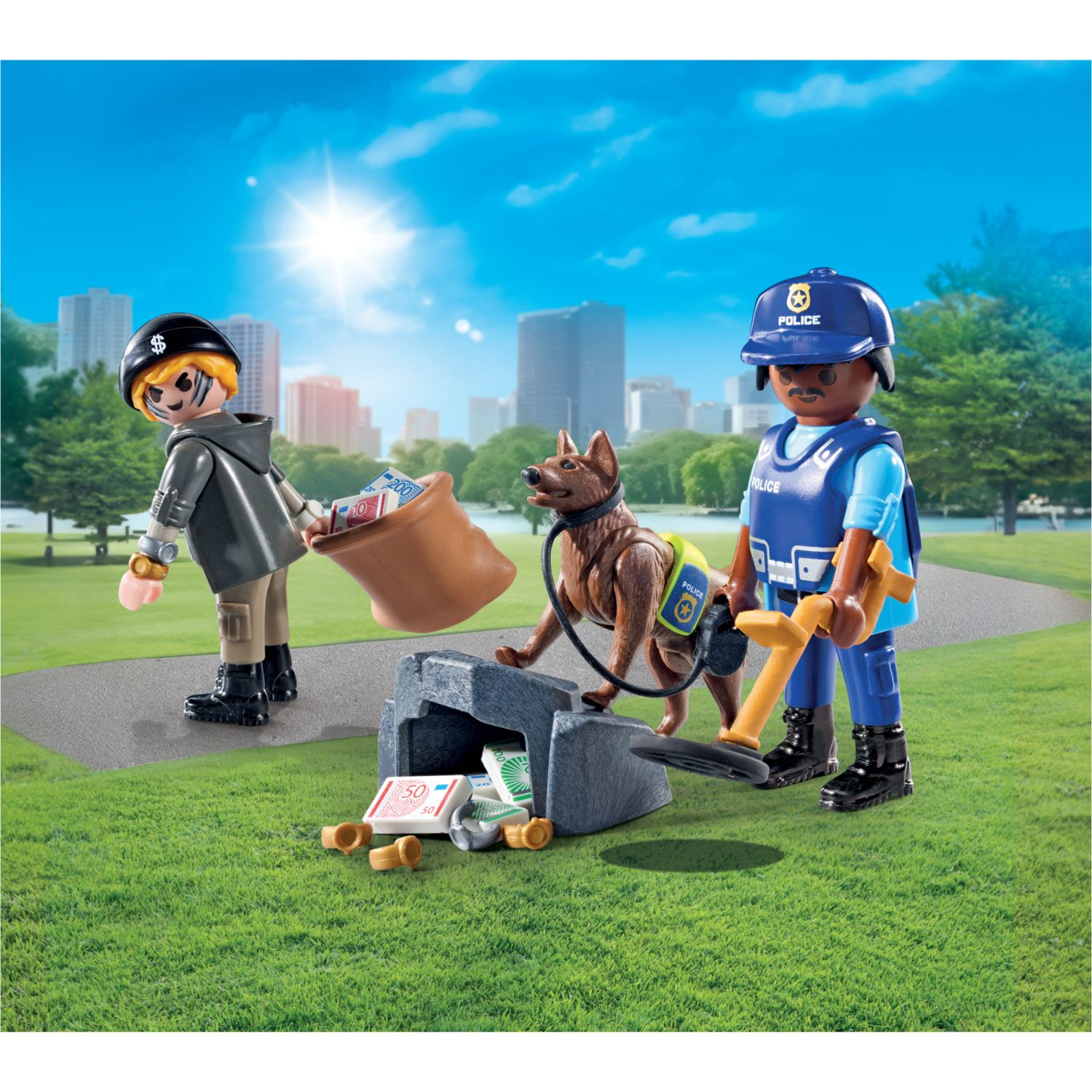 Playmobil action heroes 71731 unità cinofila e ladro - 4+ anni - Playmobil