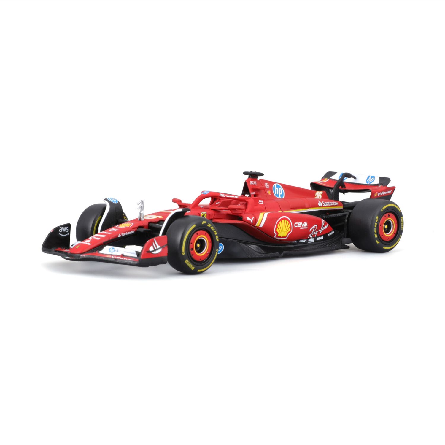 Auto burago ferrari f1 sf-24 #16 leclerc - scala 1:43, licenza ufficiale - BBURAGO