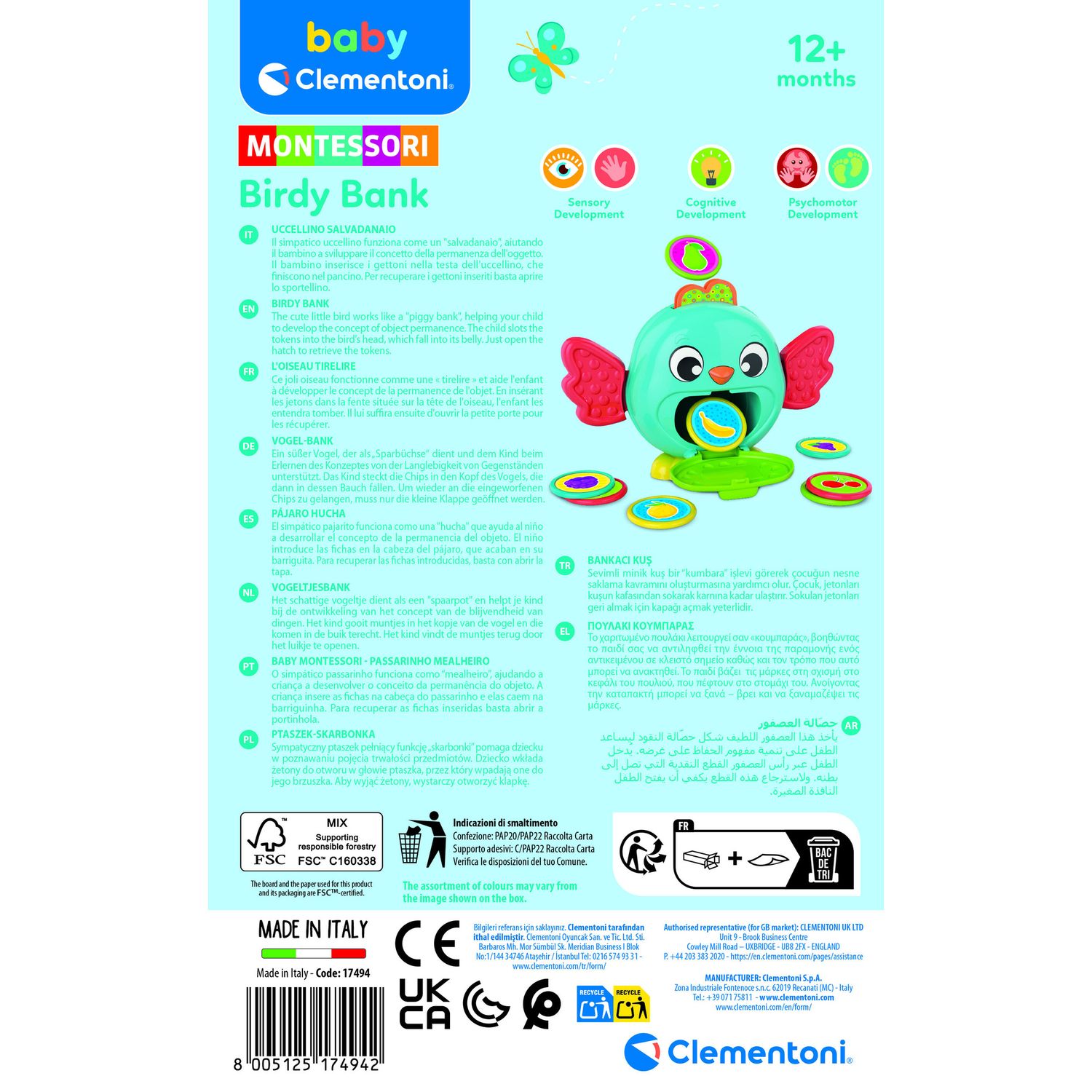 Baby clementoni - birdy bank - 17494 - BABY CLEMENTONI