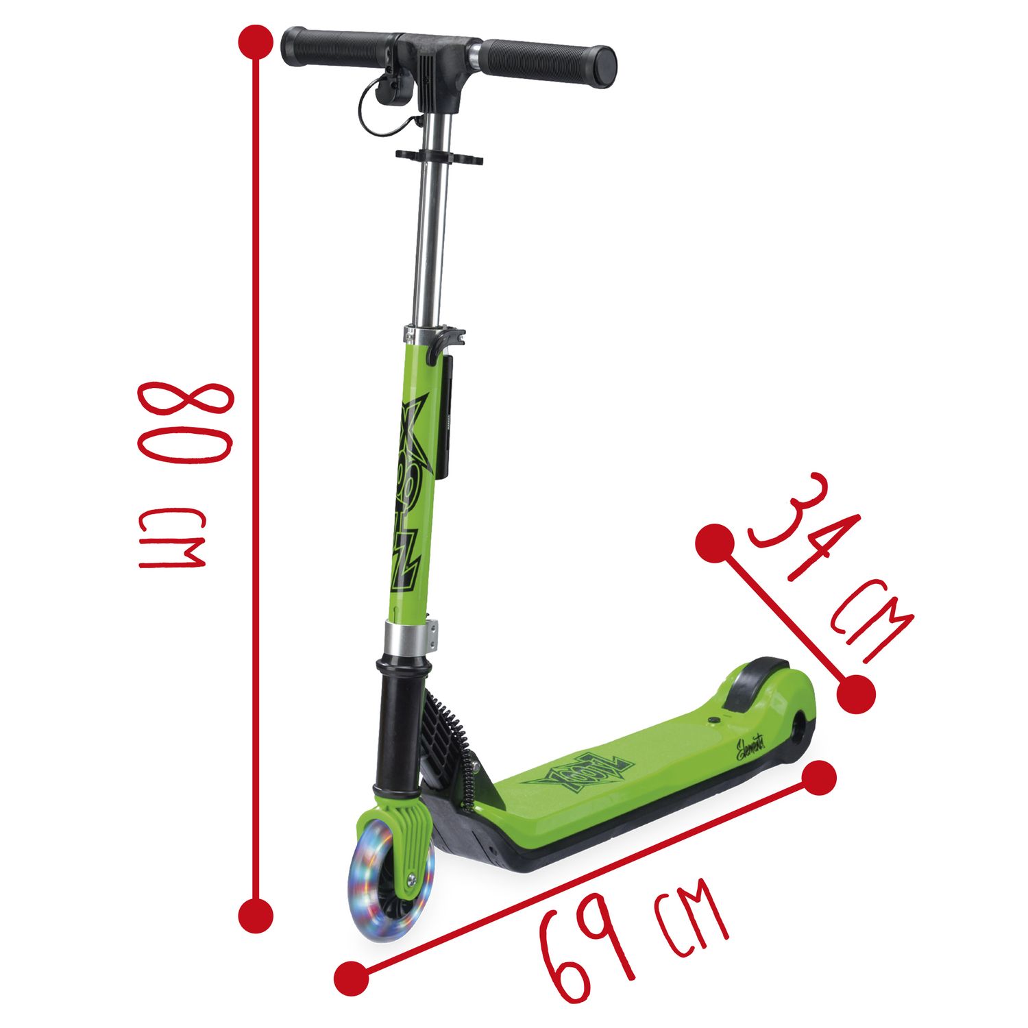 Monopattino elettrico 12v pieghevole con led, freno posteriore, pedana antiscivolo, autonomia 60 min, velocità 8 km/h, max 50 kg - SUN&SPORT