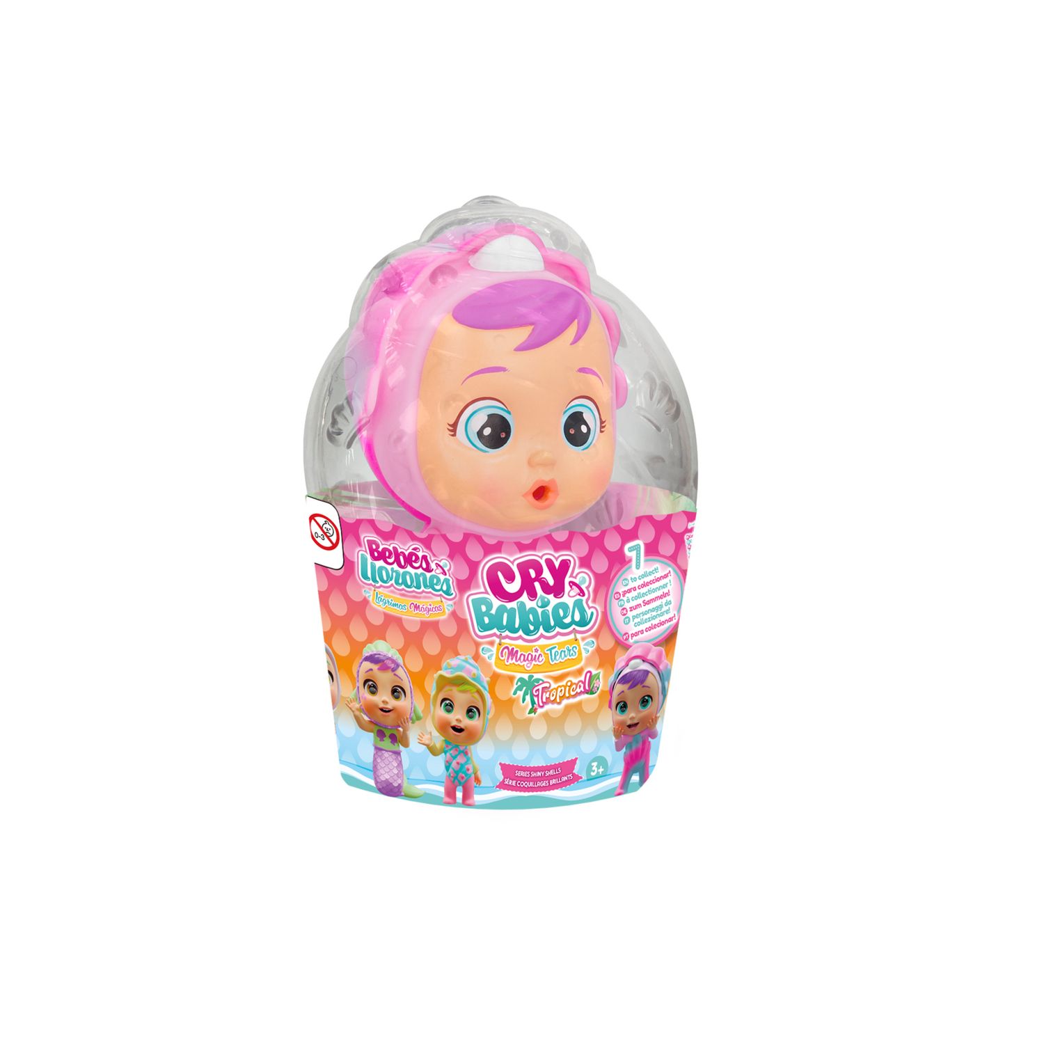 Cry babies magic tears shiny shells, bambola assortita da collezionare effetto perlato che piangono lacrime vere; con accessori nascosti - CRY BABIES