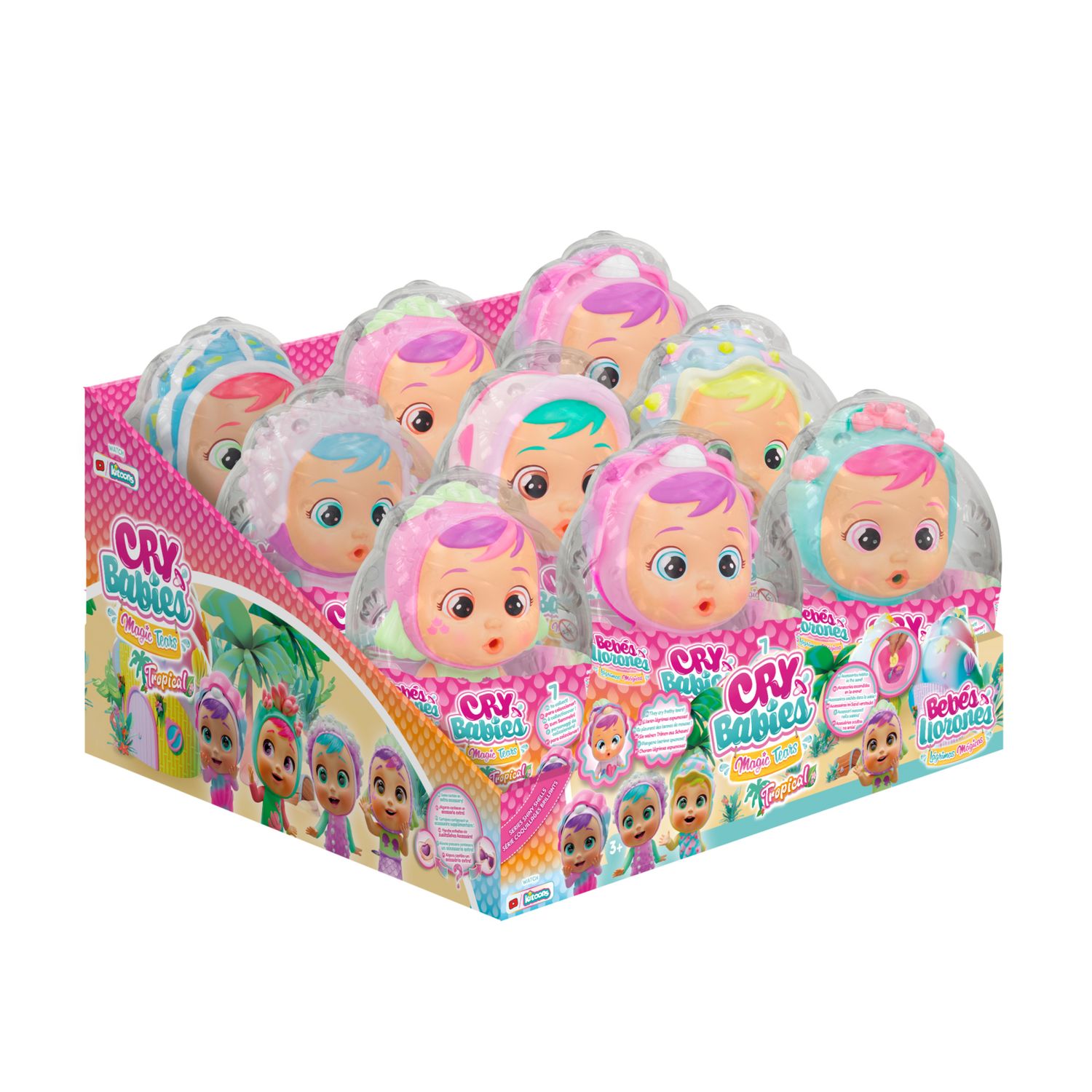 Cry babies magic tears shiny shells, bambola assortita da collezionare effetto perlato che piangono lacrime vere; con accessori nascosti - CRY BABIES