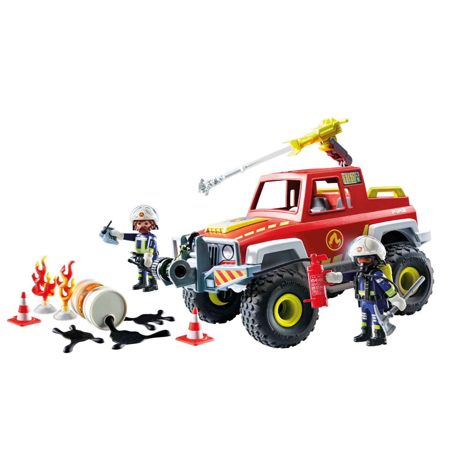Playmobil action heroes 71824 - pick-up dei pompieri per bambini dai 4 anni - Playmobil