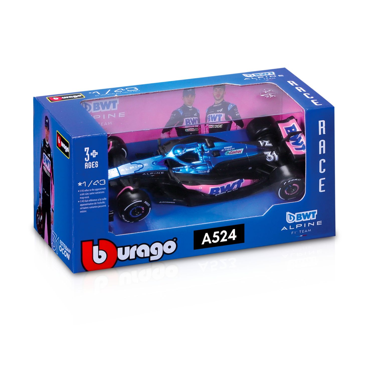 Auto burago f1 bwt alpine a524 #10 gasly - scala 1:43 - BBURAGO