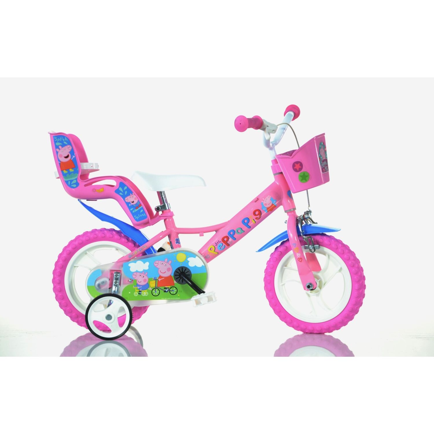 Bicicletta peppa pig 12" per bambini - telaio in acciaio, ruote eva, freno caliper - PEPPA PIG