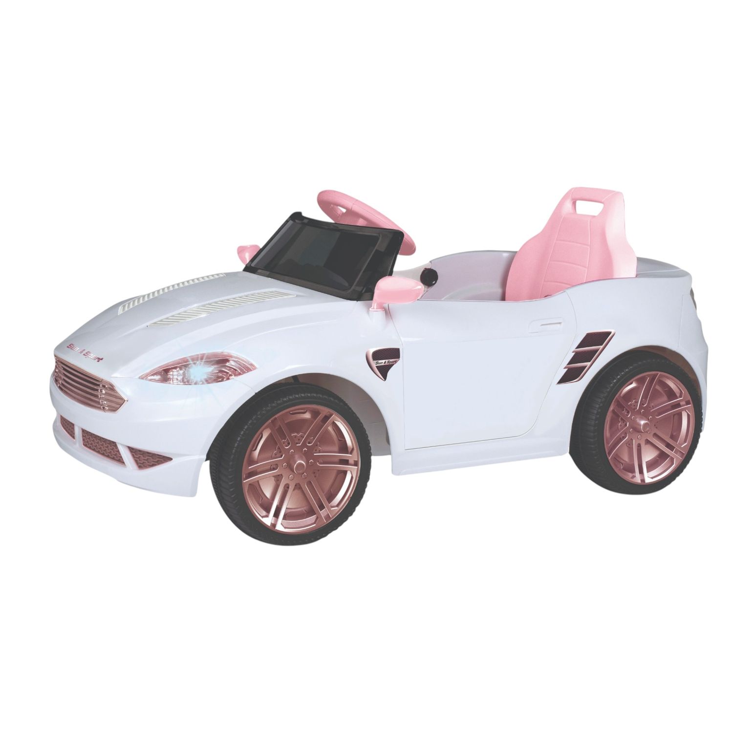 Macchina elettrica 6v per bambini - auto con batteria al litio, telecomando e effetti luminosi e sonori, rosa - SUN&SPORT