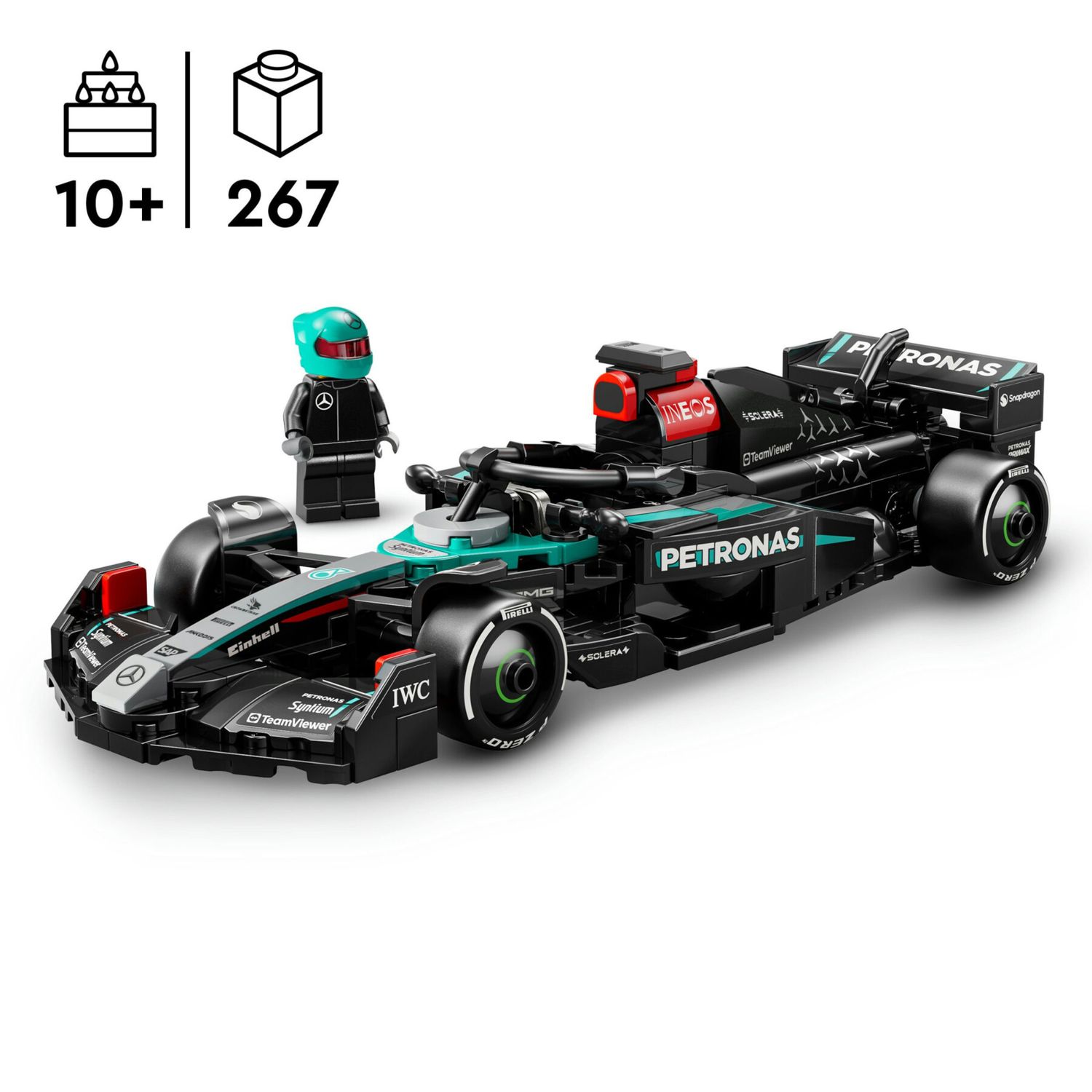 Lego speed champions 77244 auto da corsa mercedes-amg petronas f1 w 15 macchina giocattolo da collezione con pilota, bambini10+ - LEGO SPEED CHAMPIONS, Lego