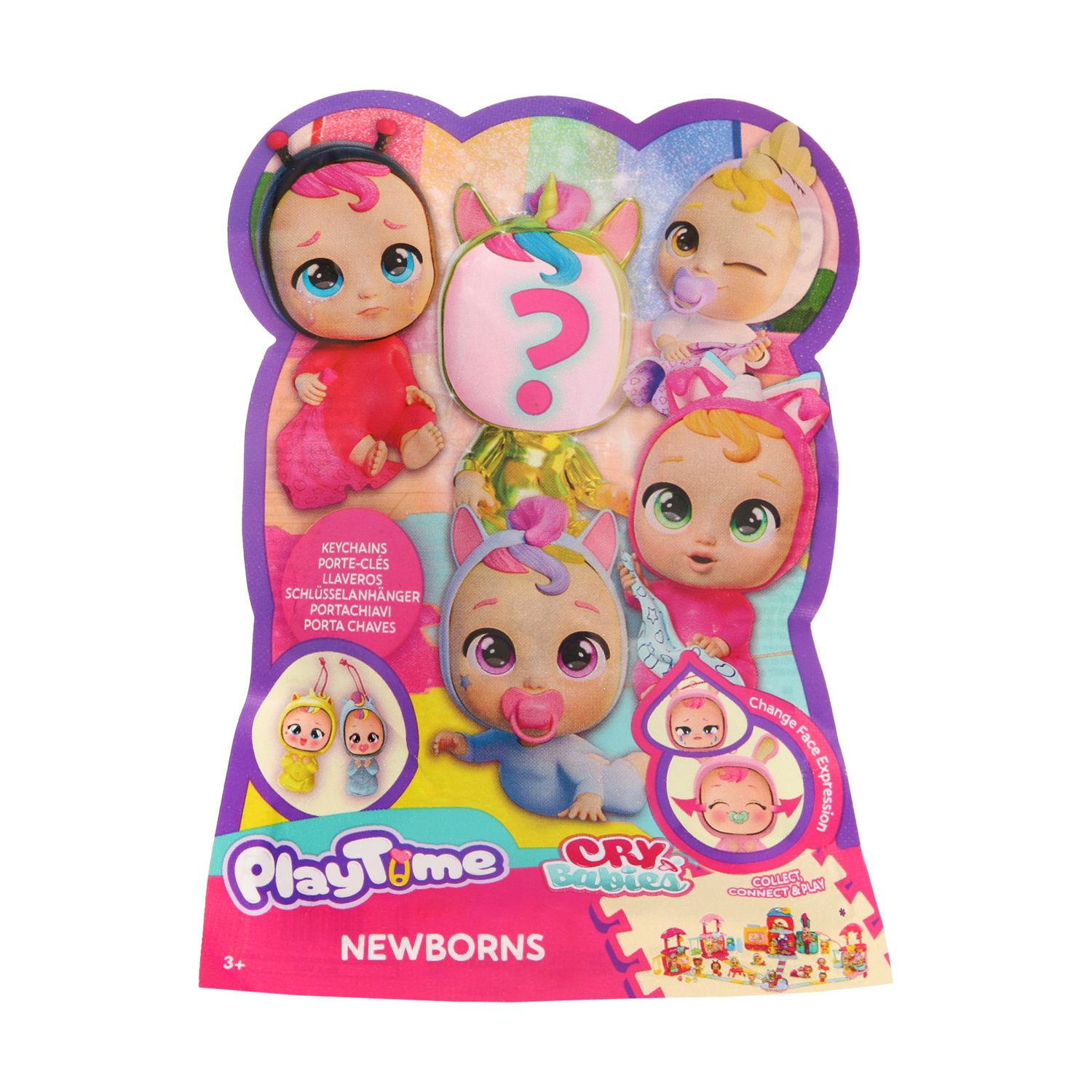 Cry babies playtime newborns - 8 bamboline portachiavi da collezionare - assortito - CRY BABIES