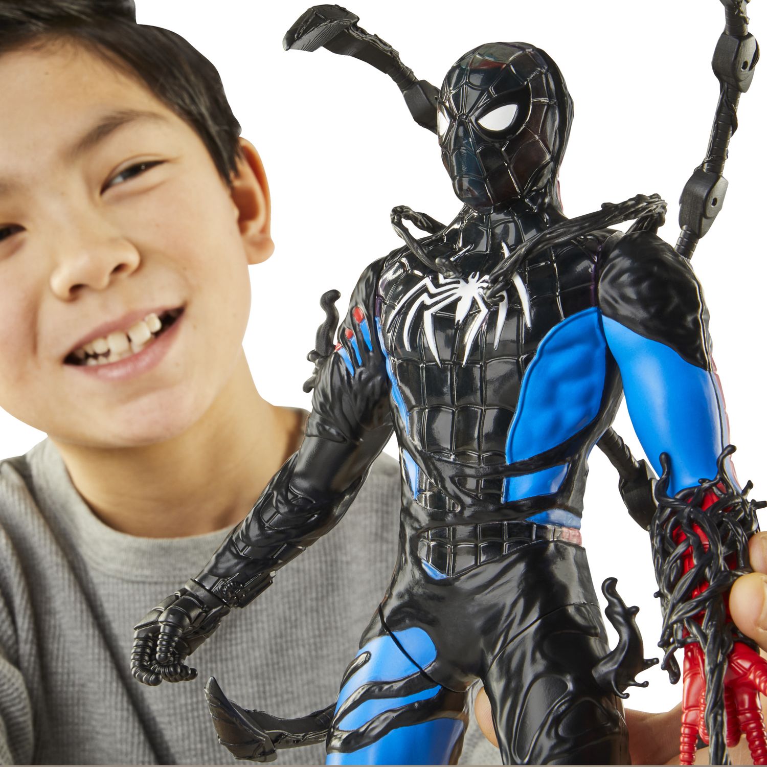 Marvel spider-man venomversus action figure liquid shifter 27 cm con accessori, trasformazione simbionte, gioco creativo per bambini 4+ - Spiderman