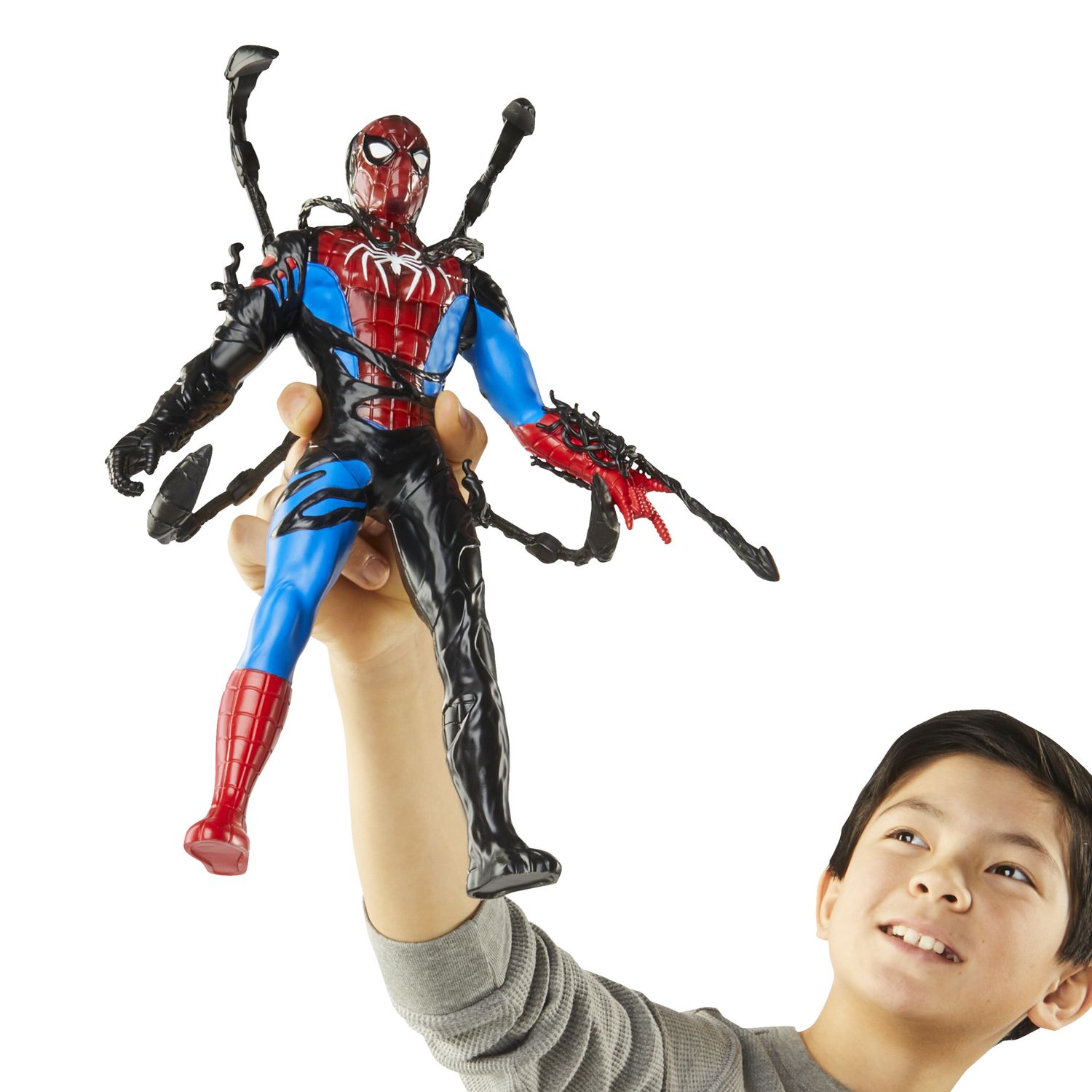 Marvel spider-man venomversus action figure liquid shifter 27 cm con accessori, trasformazione simbionte, gioco creativo per bambini 4+ - Spiderman