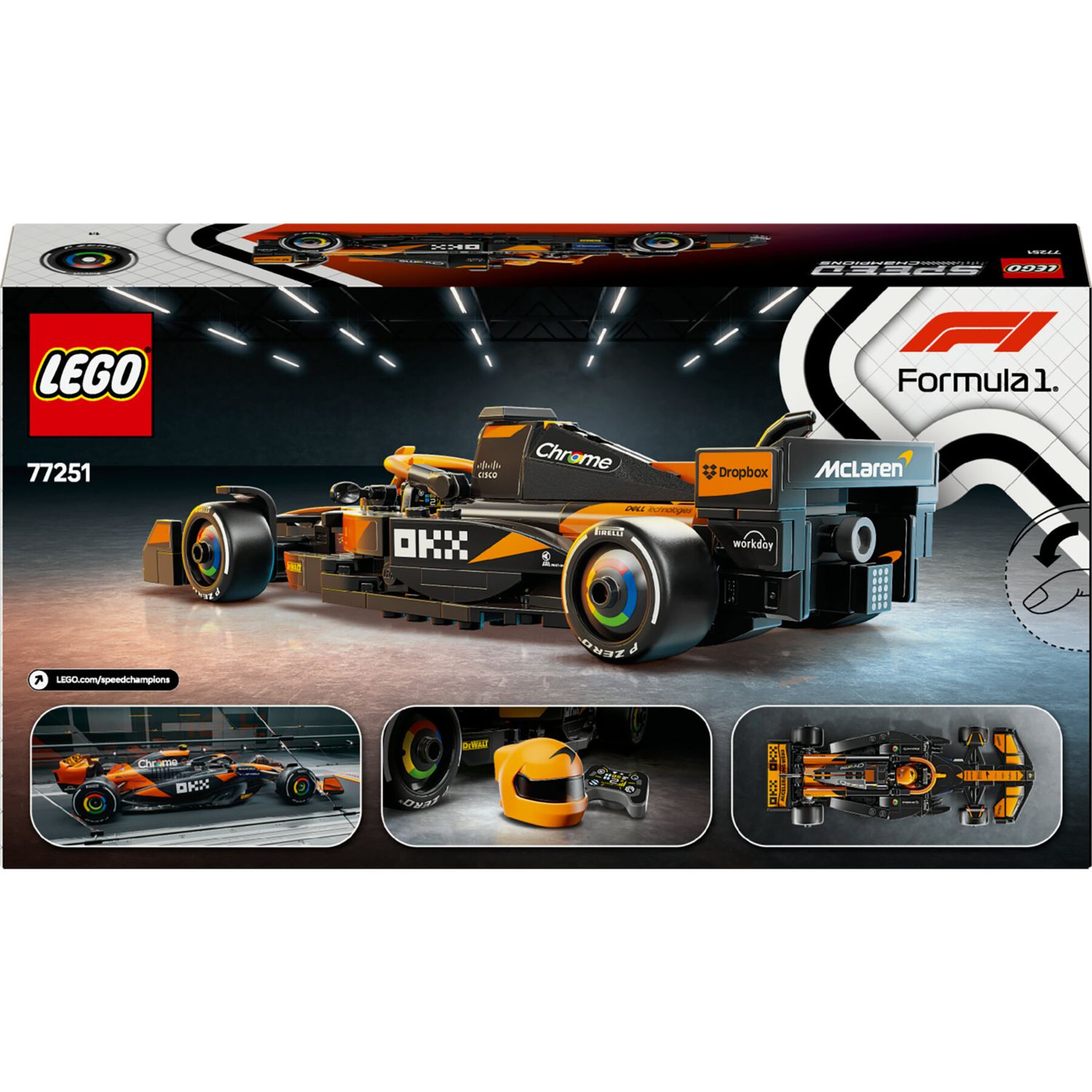 Lego speed champions 77251 auto da corsa mclaren f1 team mcl38 macchina giocattolo da collezione con minifigure per bambine10+ - LEGO SPEED CHAMPIONS, Lego