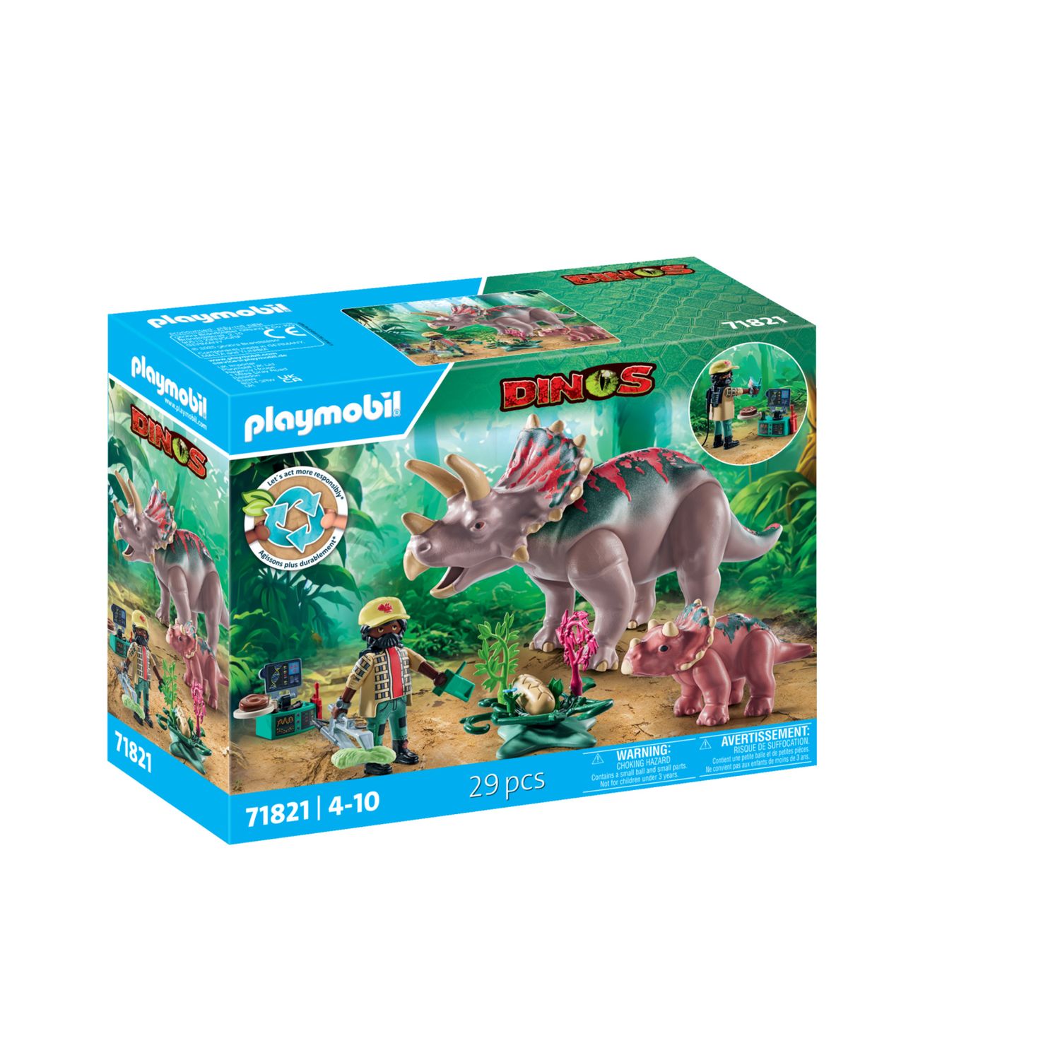 Playmobil dinos 71821 triceratopo e cucciolo - 4+ anni - Playmobil