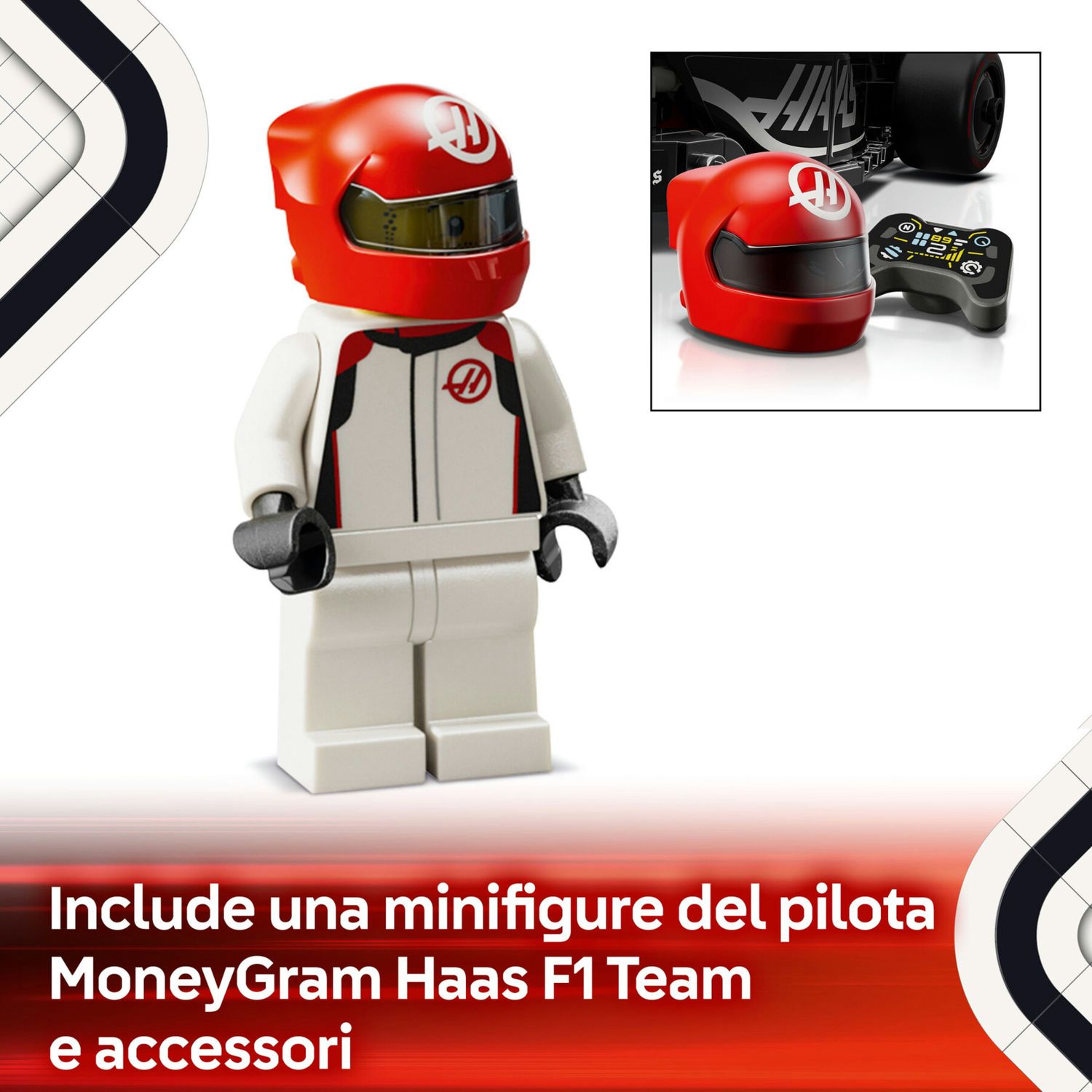 Lego speed champions 77250 auto da corsa moneygram haas f1 team vf-24 macchina giocattolo con minifigure per bambini 10+ - LEGO SPEED CHAMPIONS, Lego