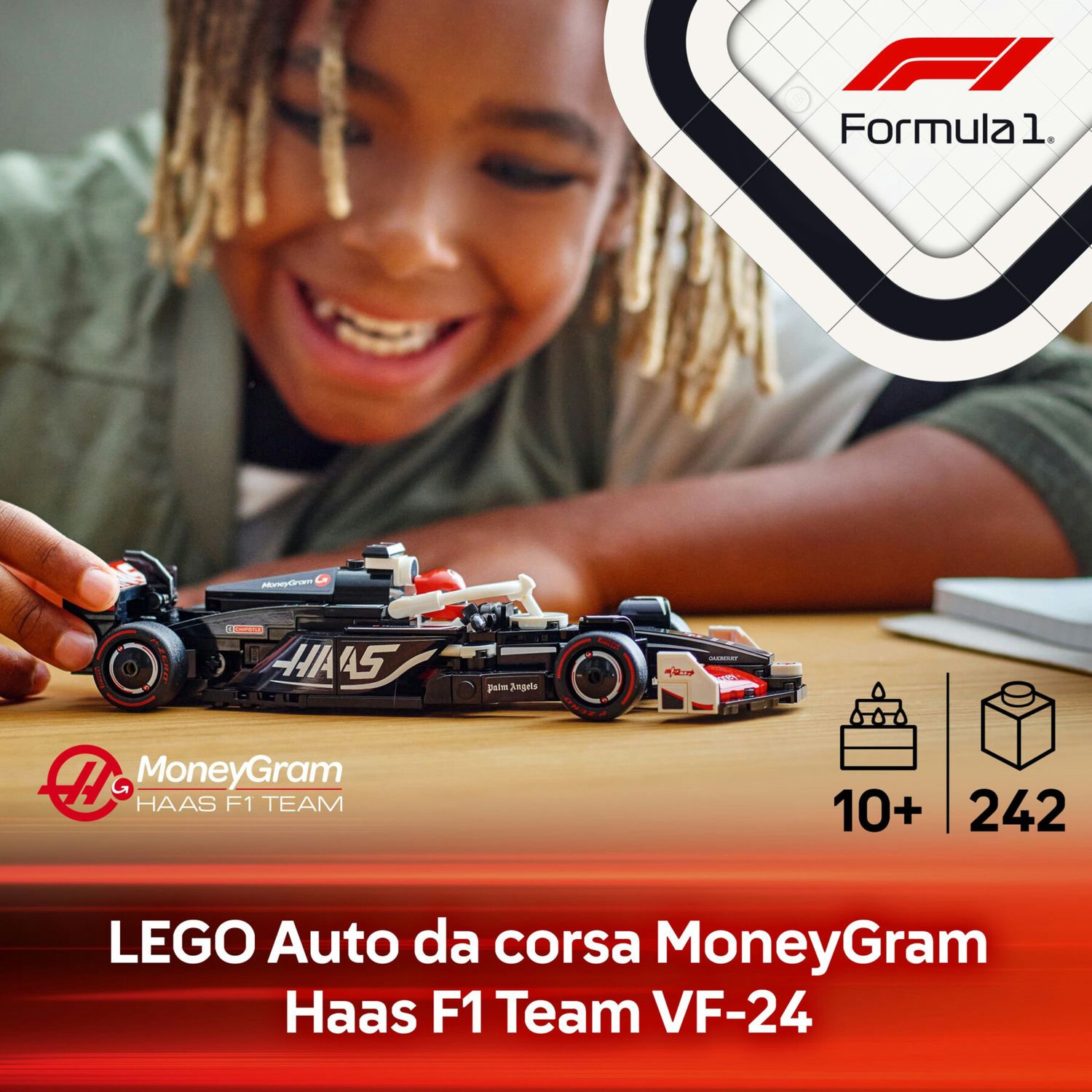 Lego speed champions 77250 auto da corsa moneygram haas f1 team vf-24 macchina giocattolo con minifigure per bambini 10+ - LEGO SPEED CHAMPIONS, Lego