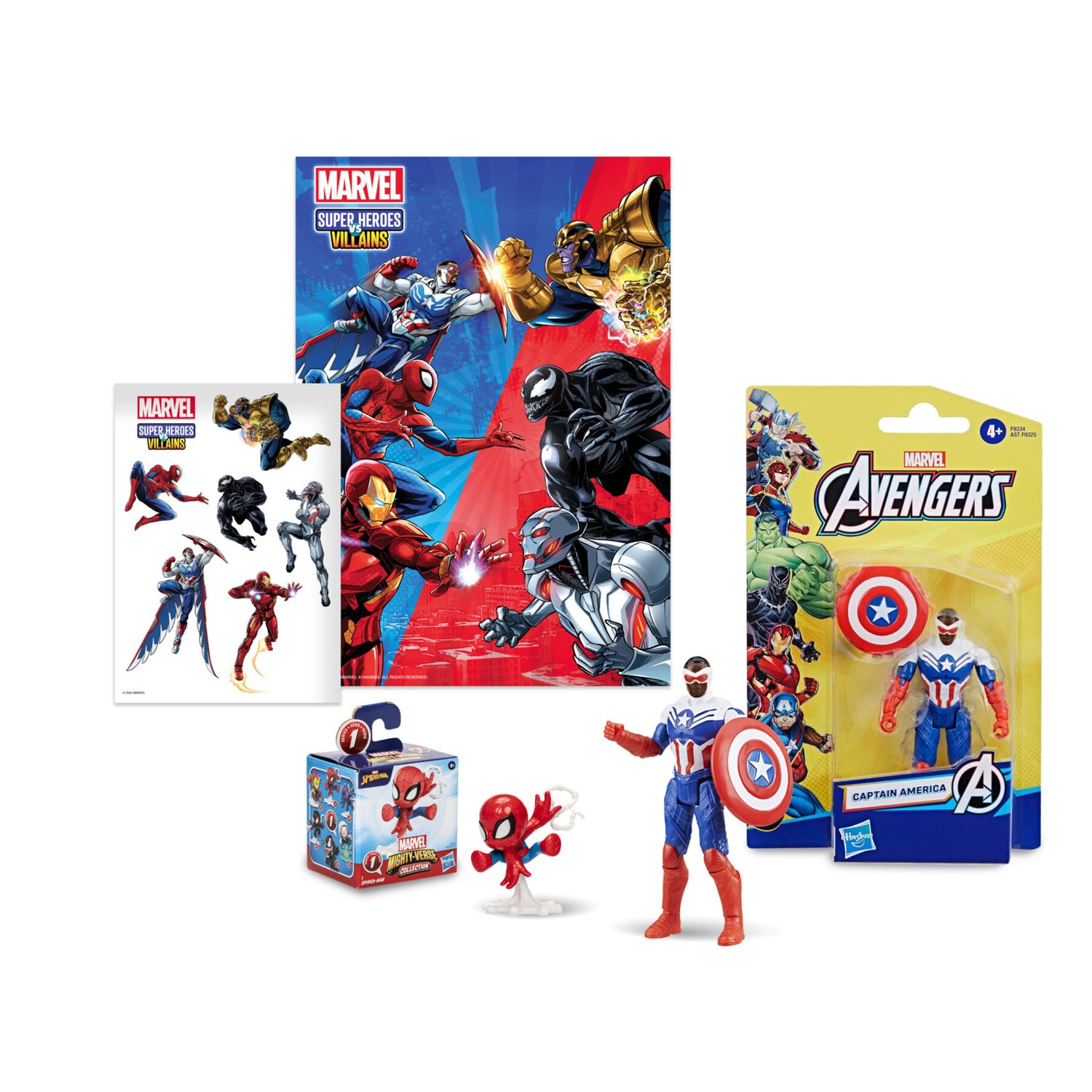 Sorpresovo marvel - 2 personaggi, adesivi e poster dei supereroi - regalo pasqua - 4+ - MARVEL