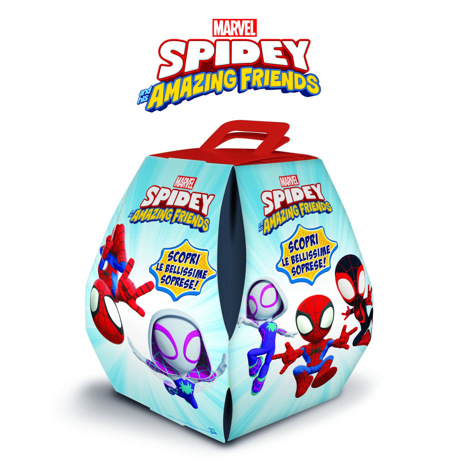 Sorpresovo spidey - sorpresa con 2 personaggi, adesivi e poster - regalo pasqua per bambini - 4+ - SPIDEY