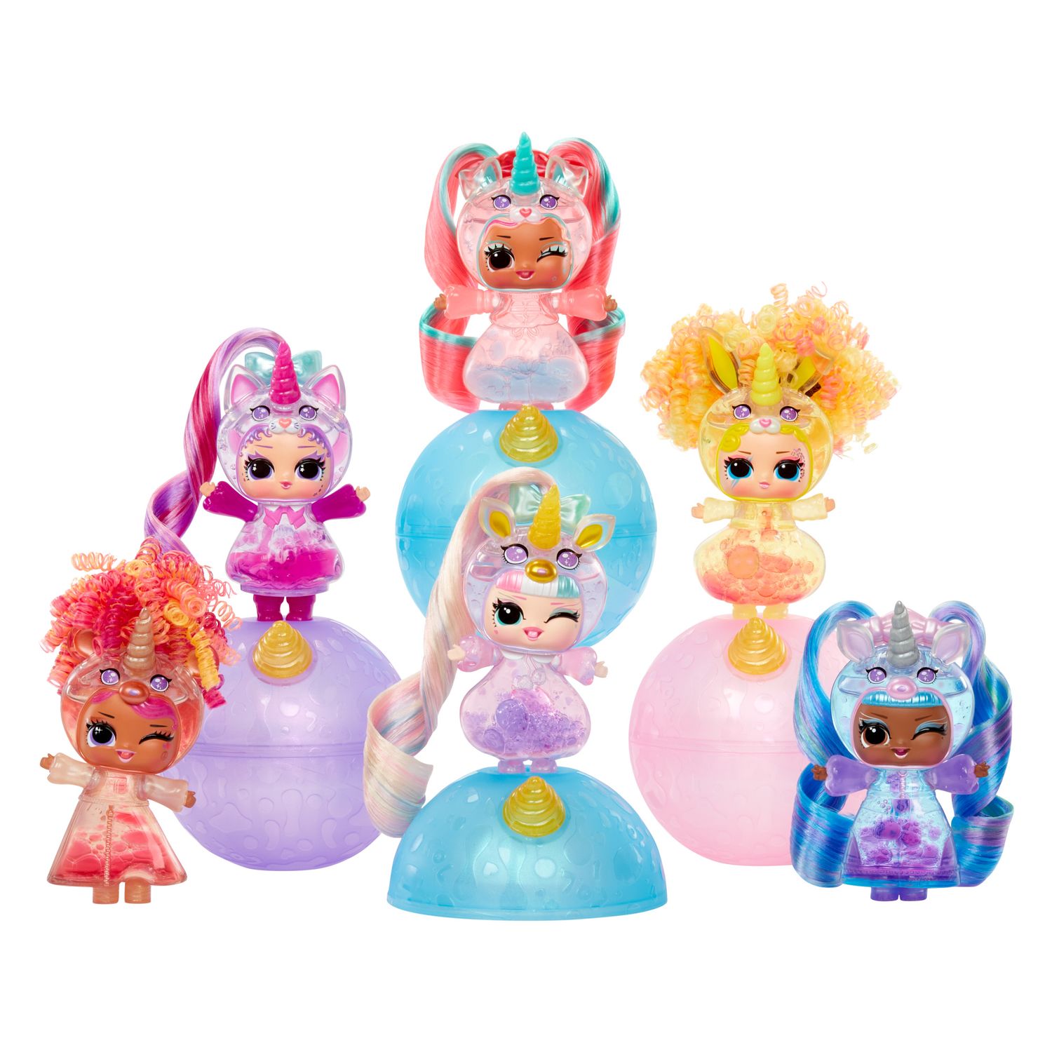 L.o.l. surprise! unicorns tots - include 1 bambola trasparente con lampada lavica, confezione sorpresa, 8 bambole da collezionare, 2 pozioni colorate - L.O.L SURPRISE