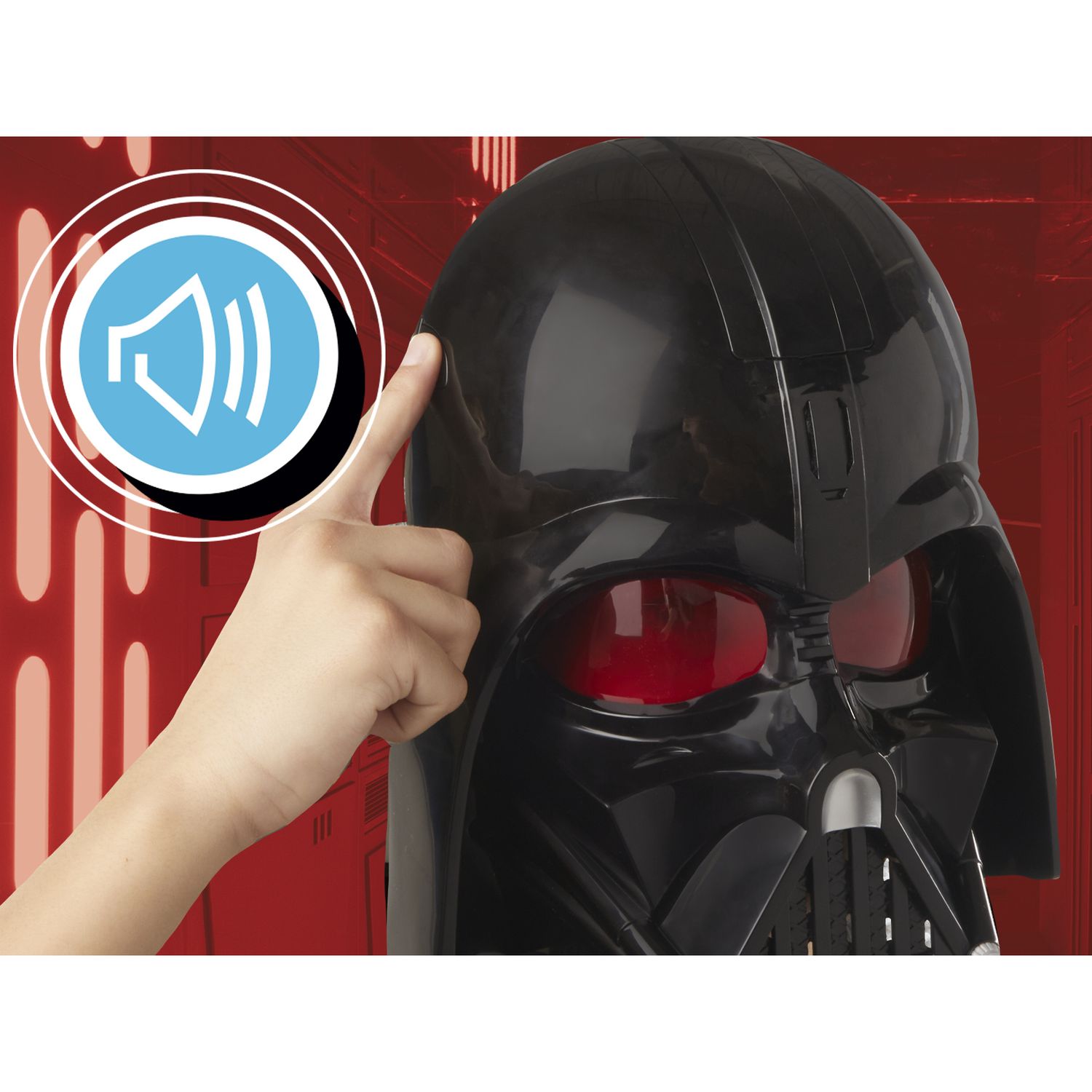 Maschera elettronica darth vader star wars con effetti sonori e frasi, per bambini, accessorio costume con cinghia regolabile, dai 5 anni - Star Wars