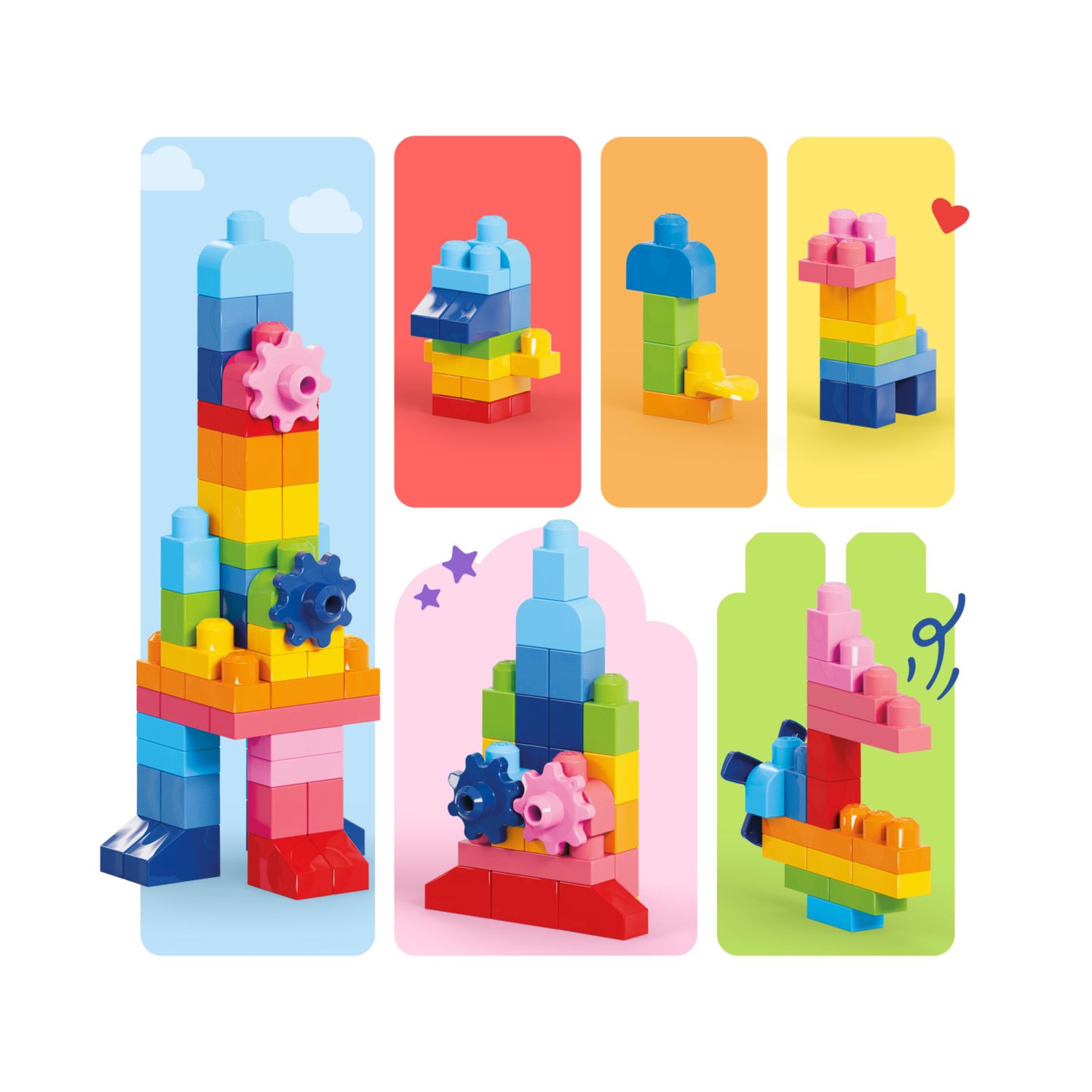 Mega bloks - sacca grande, 130 blocchi colorati e pezzi speciali inclusi - MEGA BLOKS