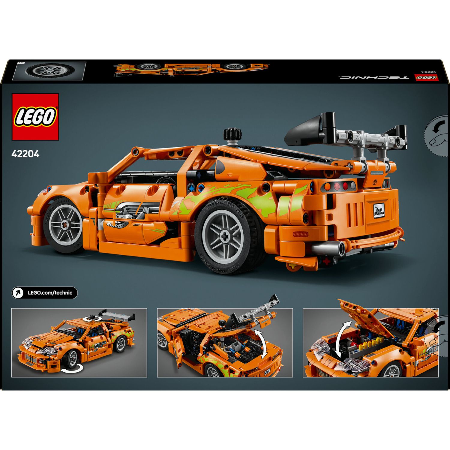 Lego technic 42204 fast and furious toyota supra mk4, macchina giocattolo, motore 6 cilindri e portiere apribili per bambini9+ - LEGO TECHNIC, Lego
