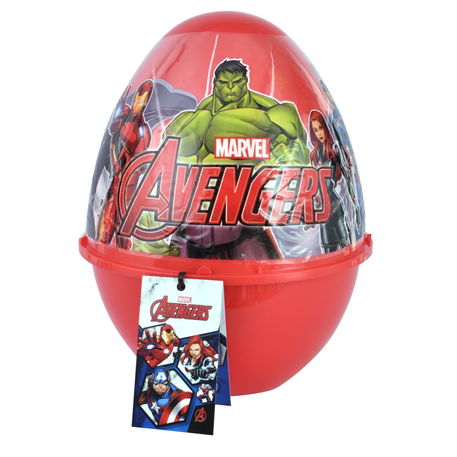 Uovo delle sorprese marvel - pvc rosso con giocattoli, cartoleria e gadget - Avengers