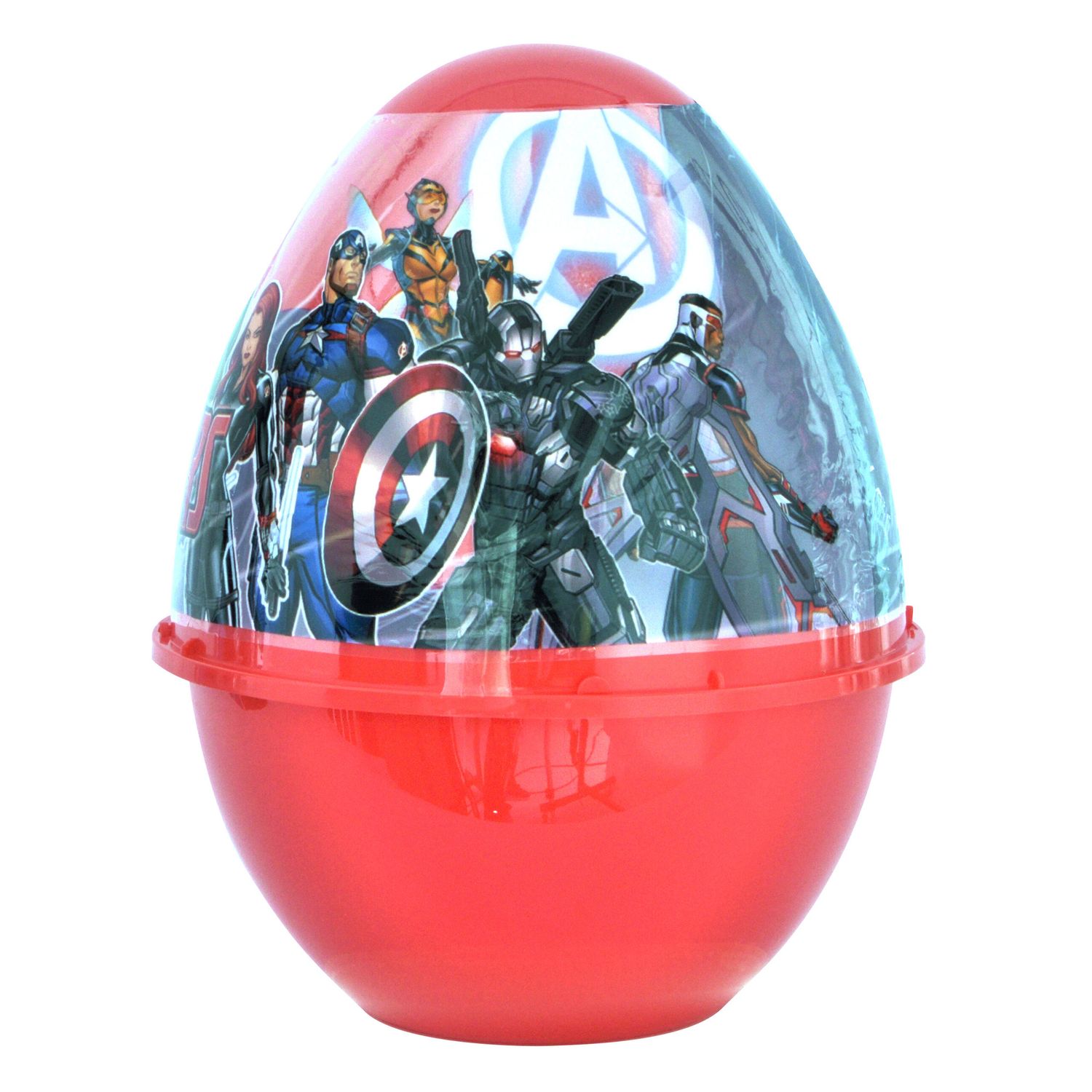 Uovo delle sorprese marvel - pvc rosso con giocattoli, cartoleria e gadget - Avengers