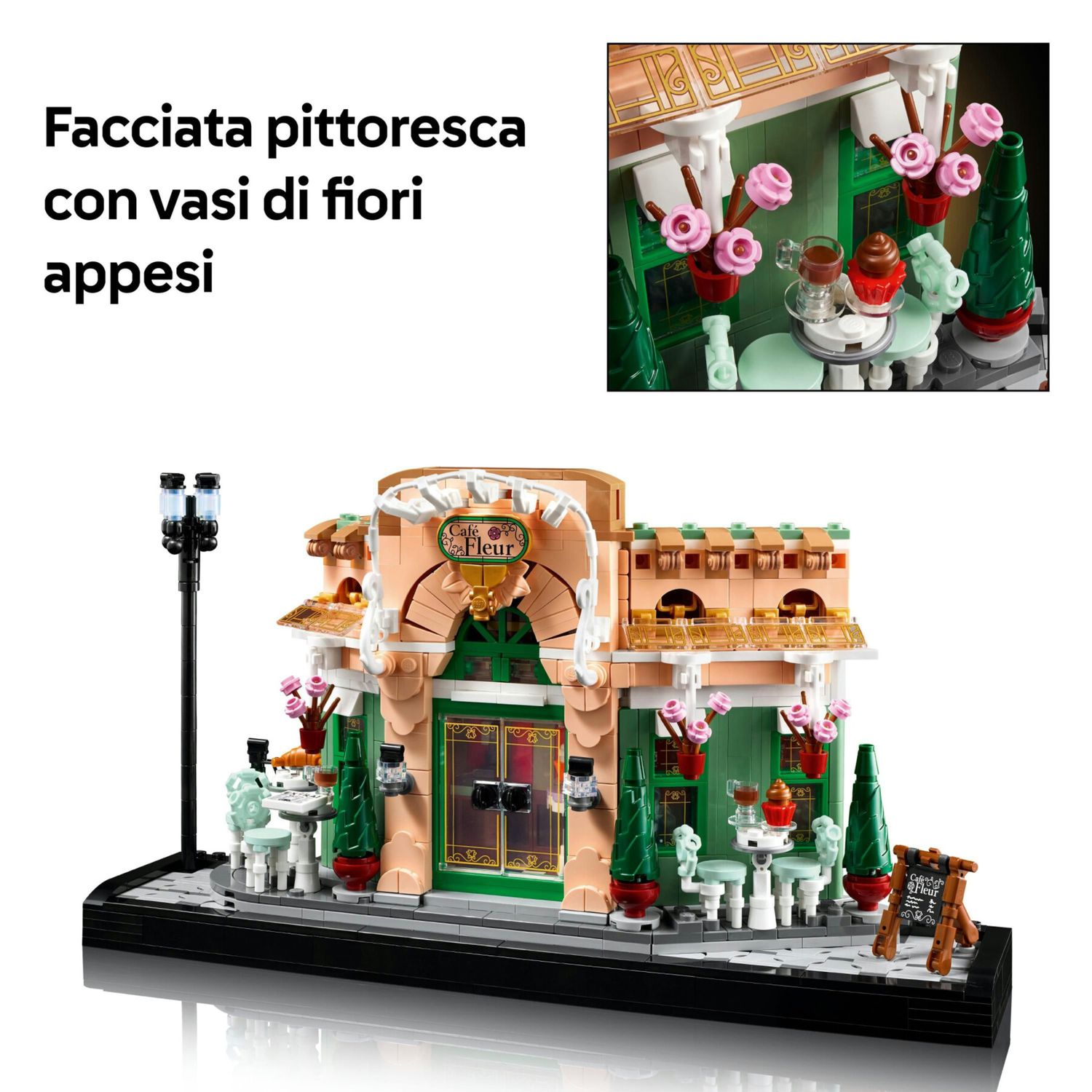 Lego icons 10362 café francese - kit modellismo fai da te per adulti da collezione, idea regalo creativa per donna o uomo - Lego, LEGO ICONS