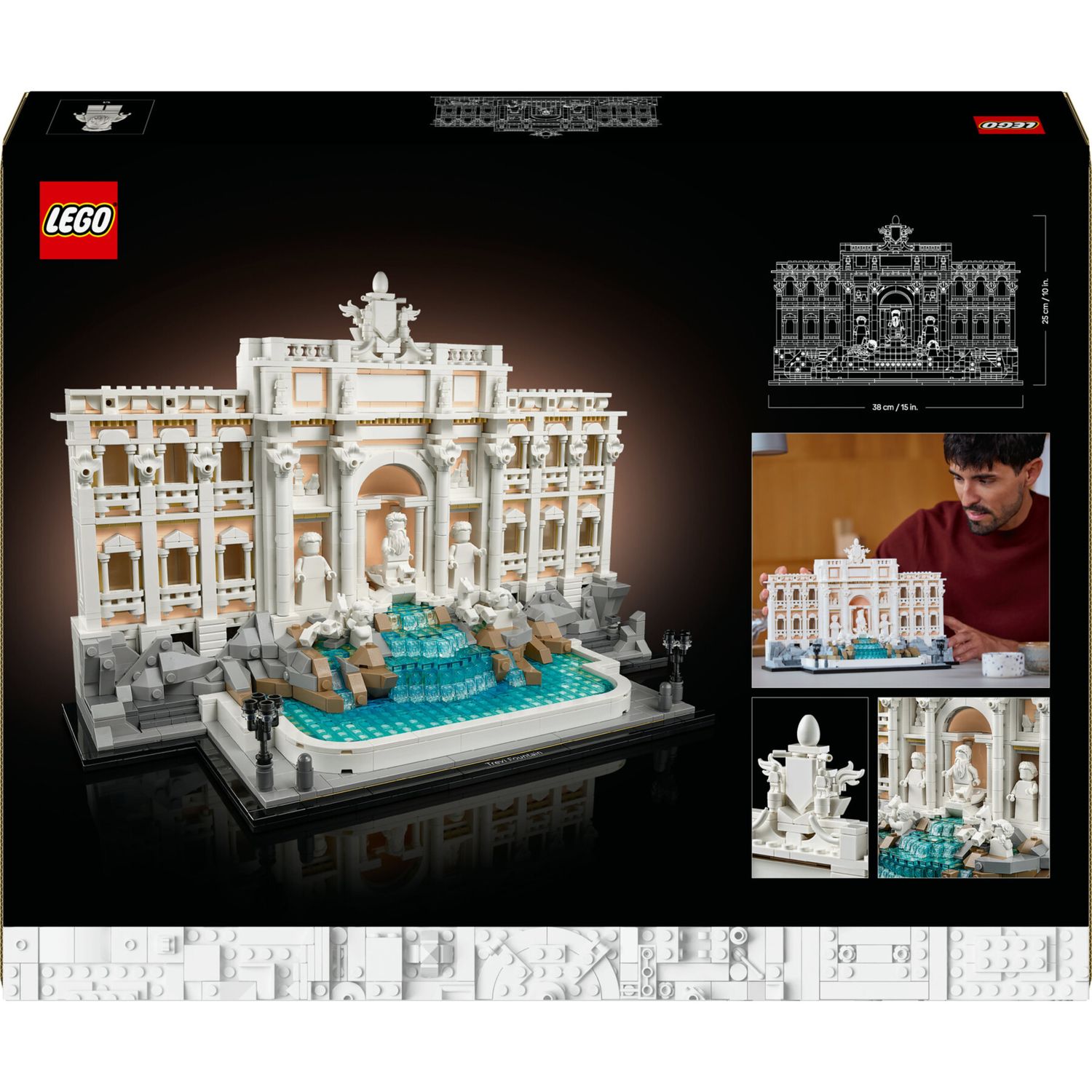 Lego architecture 21062 fontana di trevi - kit modellismo di monumenti fai da te per adulti da collezione, regalo uomo o donna - LEGO ARCHITECTURE, Lego
