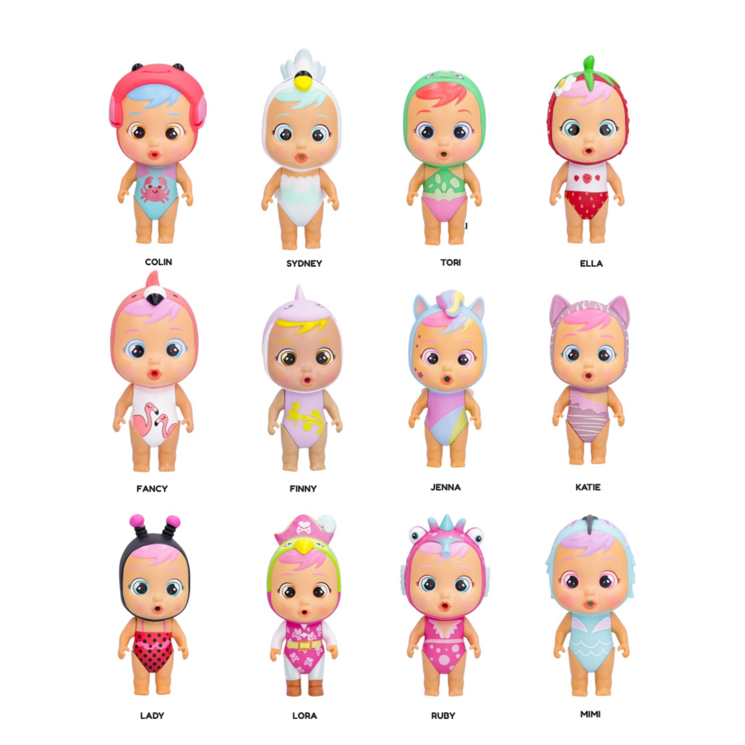 Cry babies magic tears beach babies, bambola singola assortita  da collezionare con costumi che piangono lacrime vere - CRY BABIES