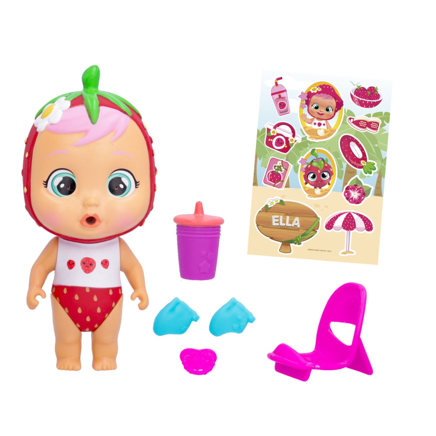 Cry babies magic tears beach babies, bambola singola assortita  da collezionare con costumi che piangono lacrime vere - CRY BABIES