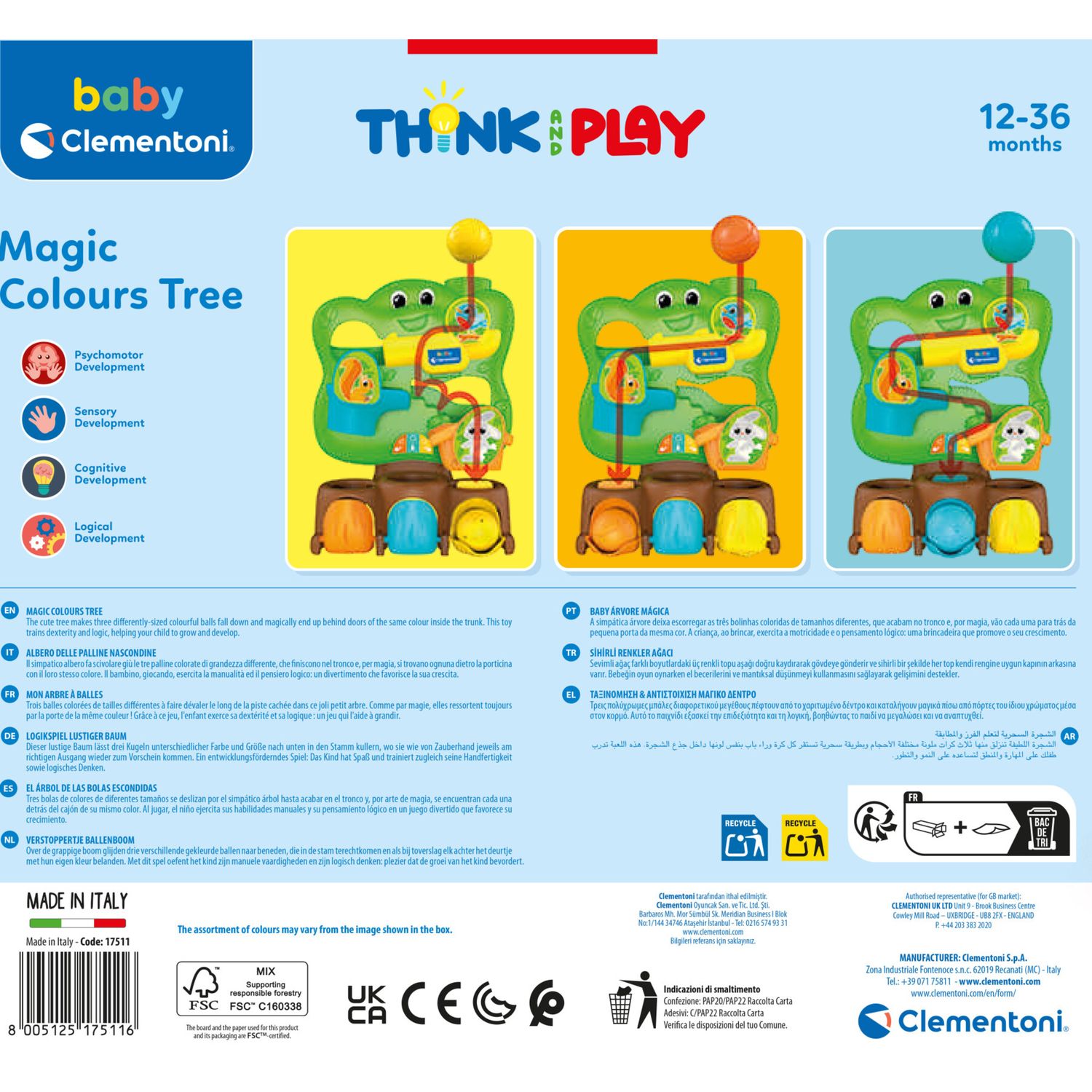 Baby clementoni - think & play - magic colours tree - 17511 - BABY CLEMENTONI