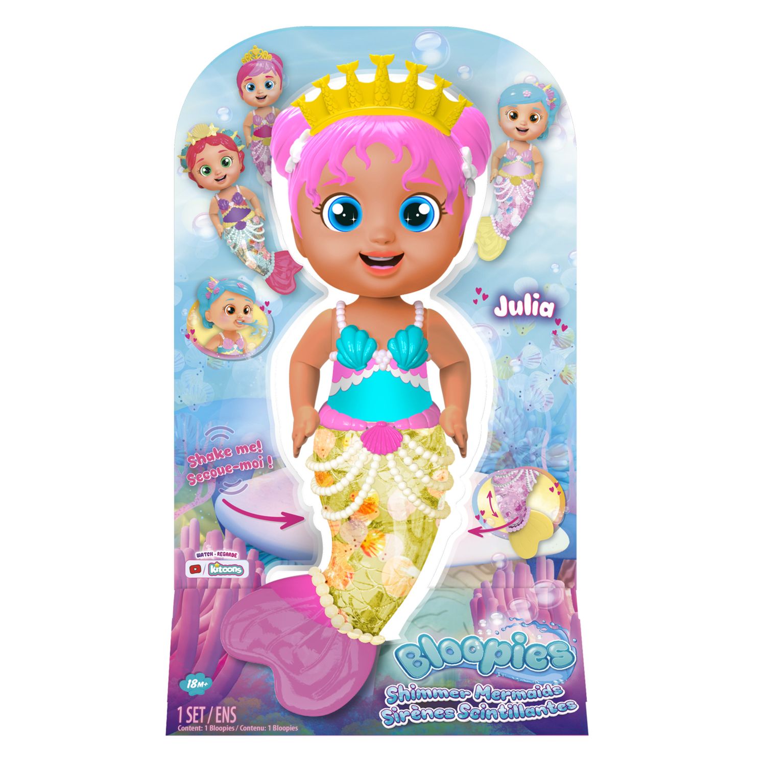 Bloopies shimmer mermaids, bambole bagnetto di sirenette che spruzzano acqua - BLOOPIES