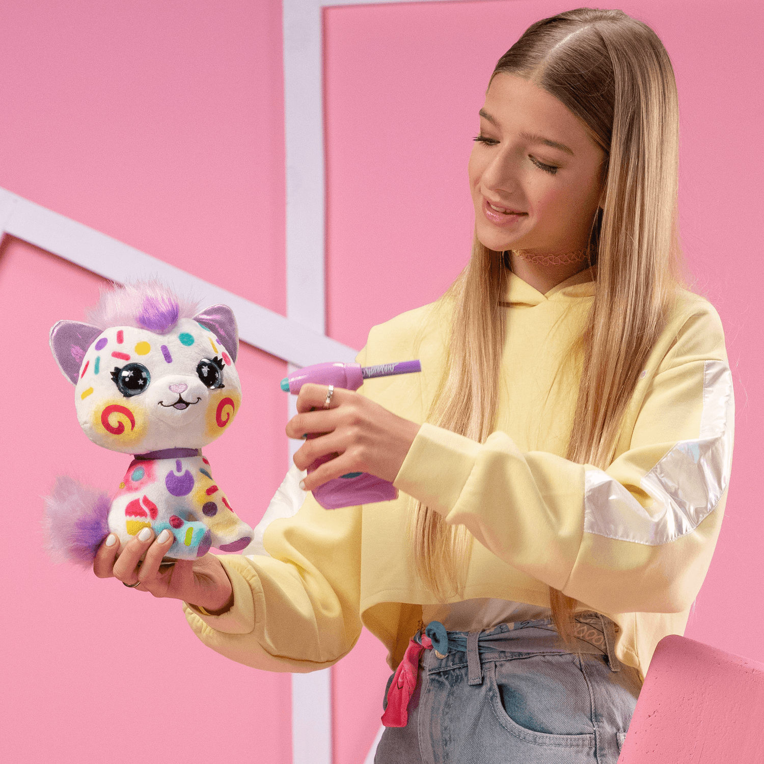 Airbrush plush - peluche gattino - libera la fantasia - ROCCO GIOCATTOLI