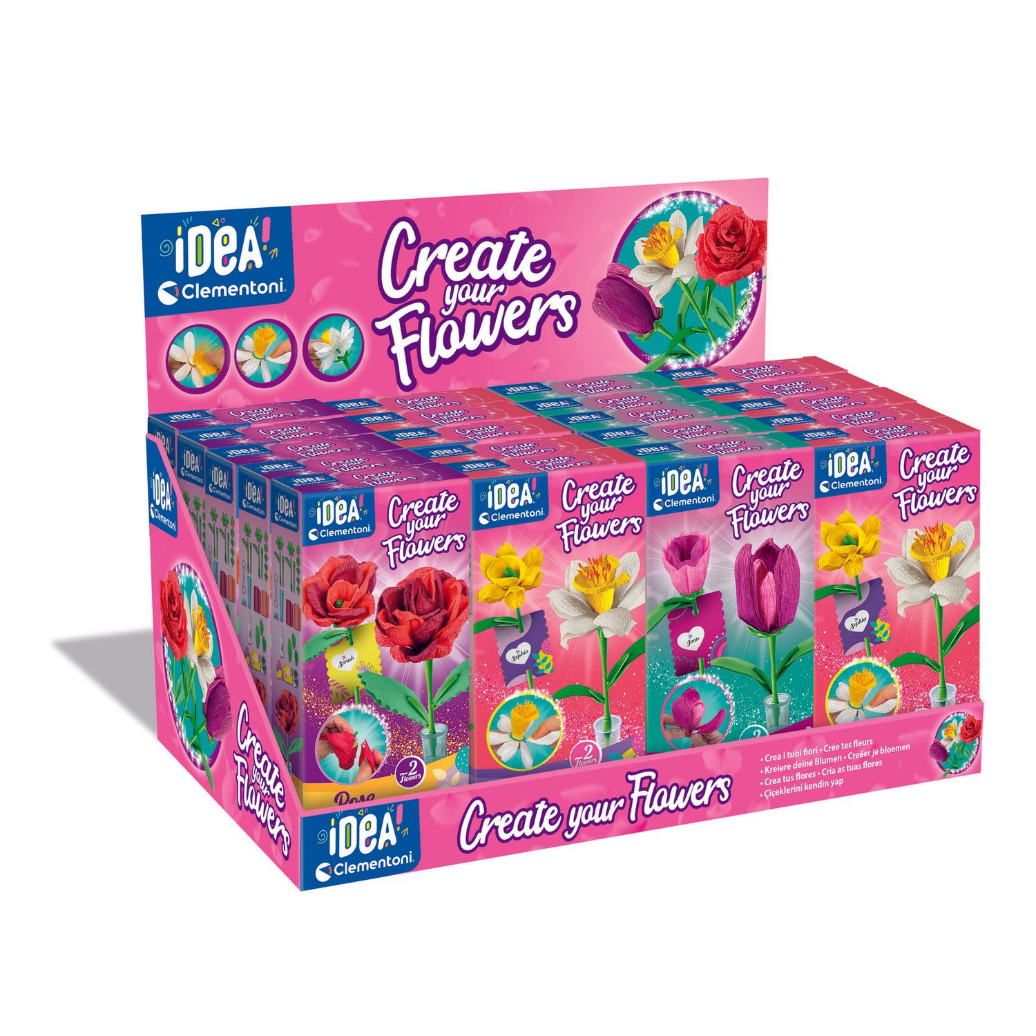 Clementoni make your flowers expo 18867 – kit creativo per fare fiori - CLEMENTONI