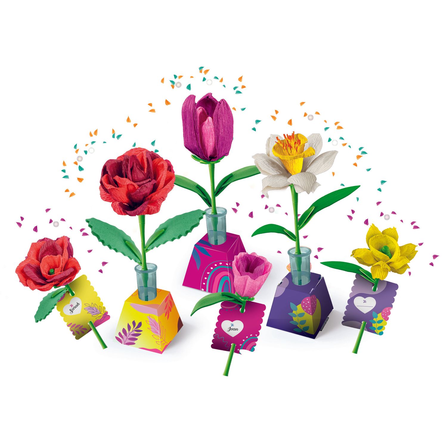 Clementoni make your flowers expo 18867 – kit creativo per fare fiori - CLEMENTONI