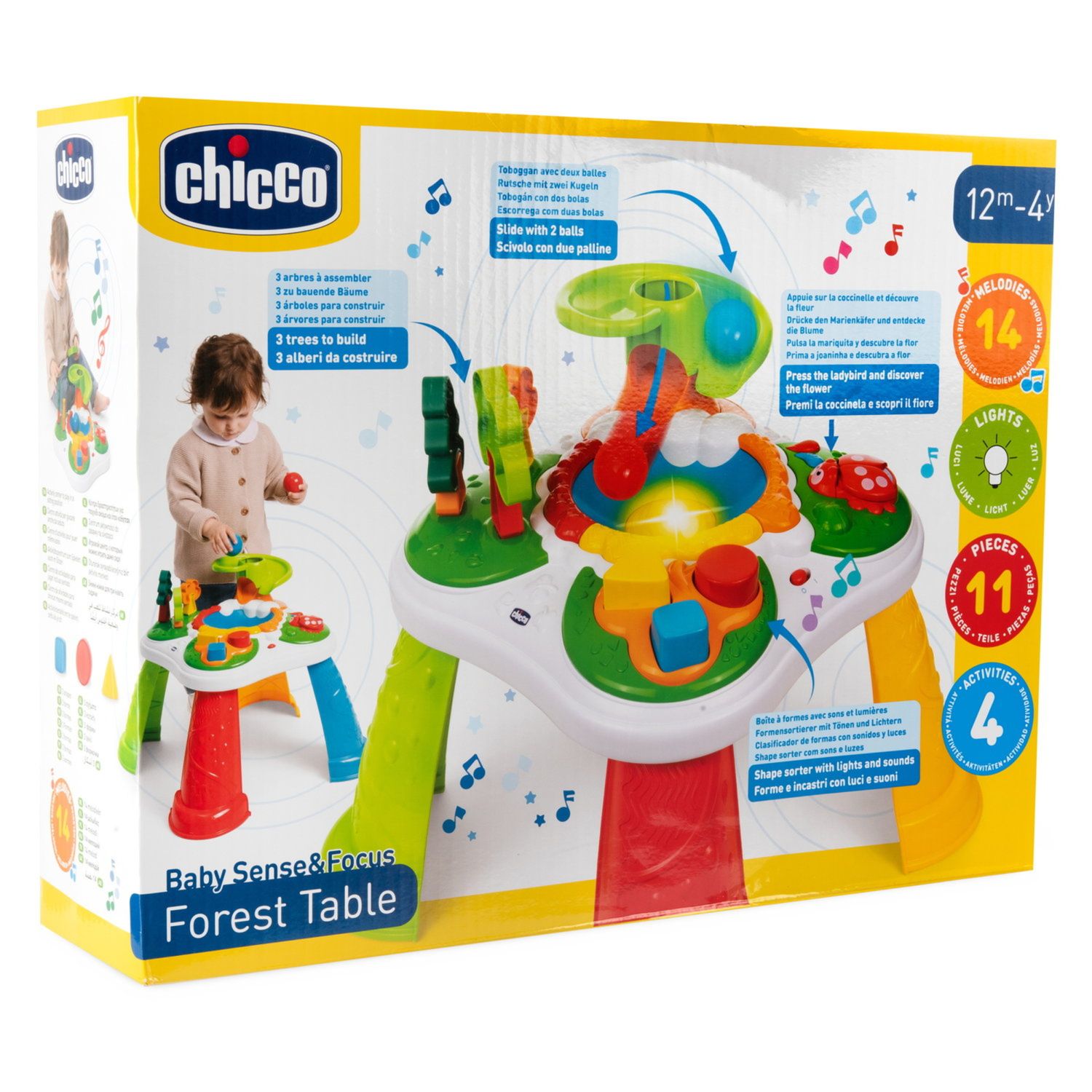Tavolo magico della foresta con attività manuali e elettroniche - gioco educativo per bambini - 12m+ - Chicco