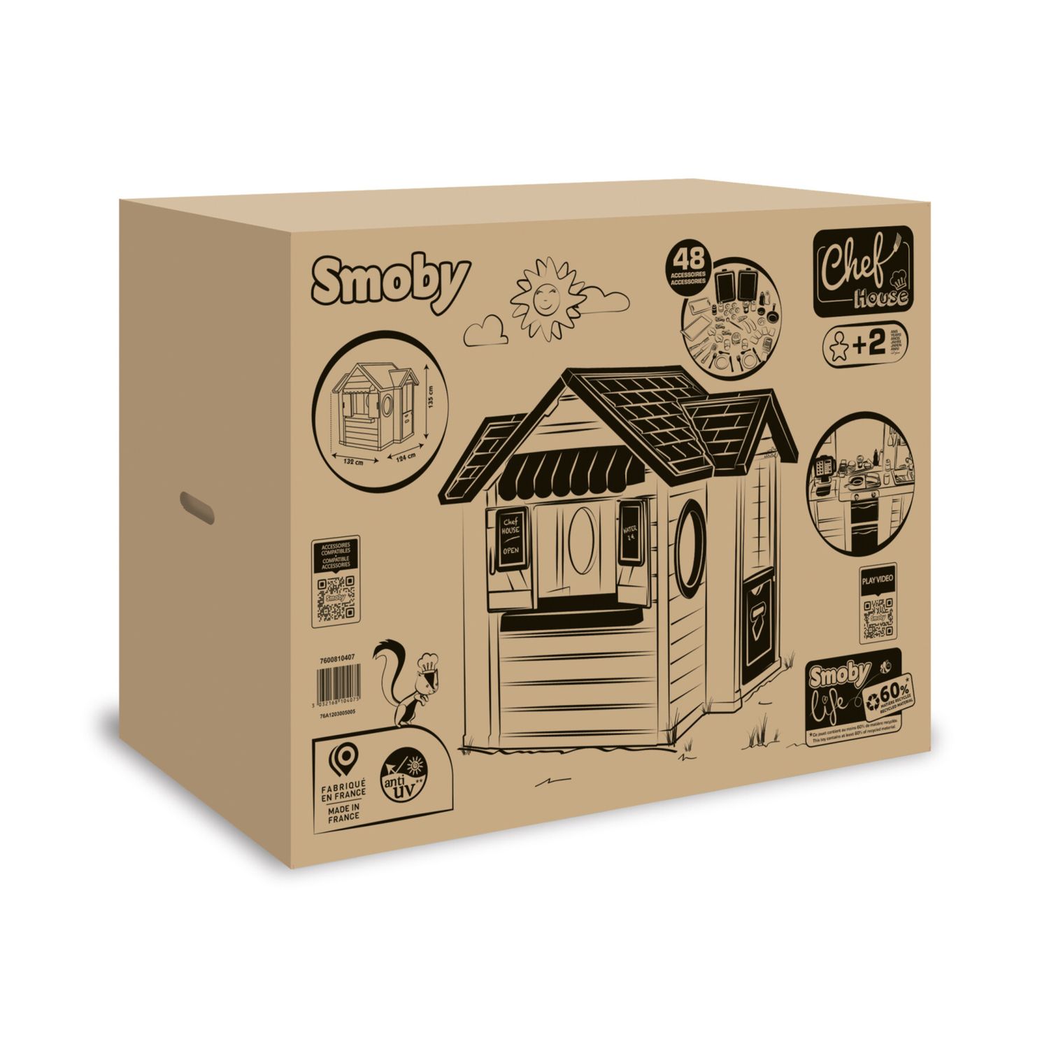 Casetta per bambini smoby life chef house – gioco da cucina e mercato per bambini 2+ - SMOBY