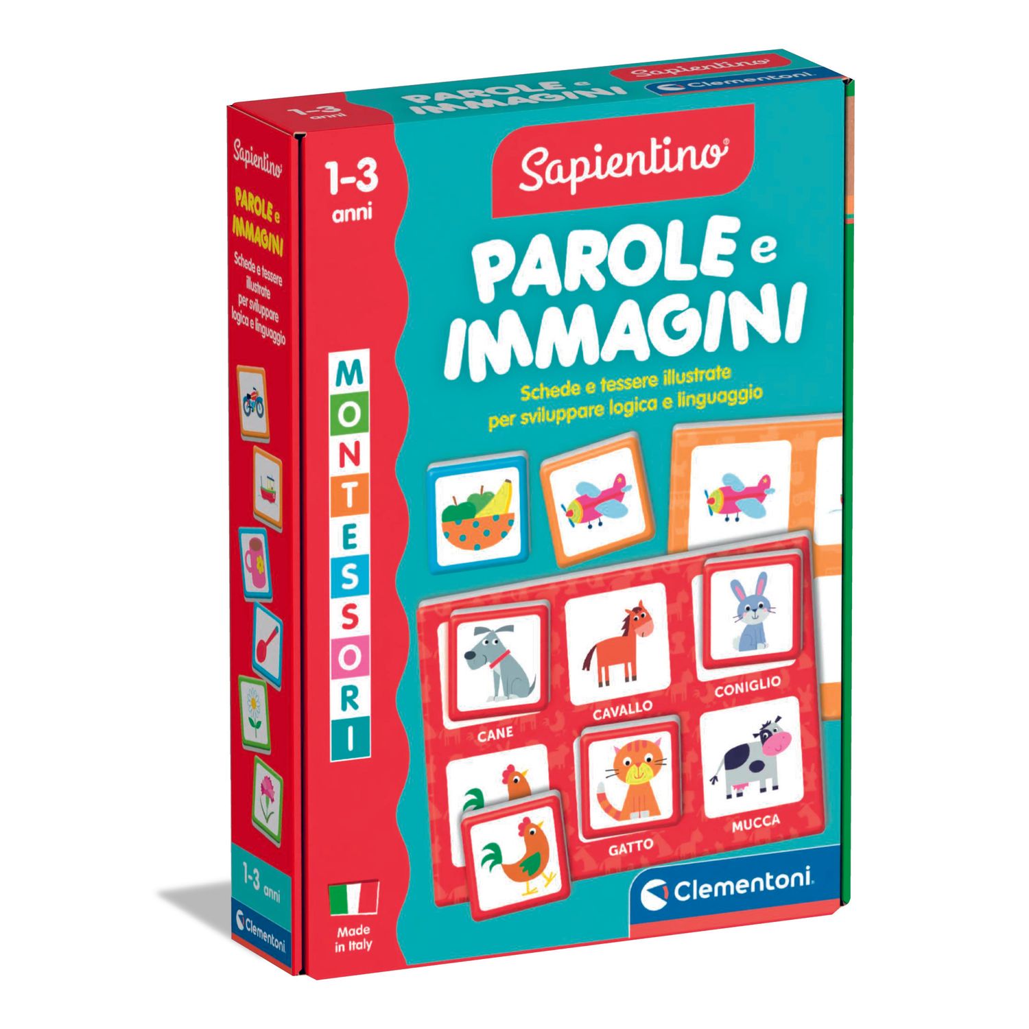 Clementoni montessori parole e immagini 16848 – gioco educativo montessori